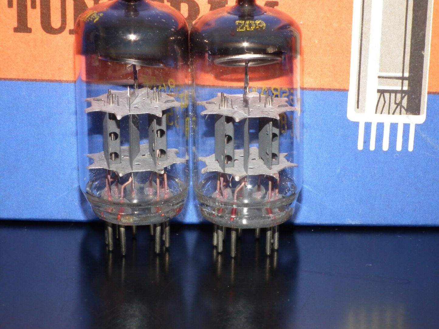 PCC85 Tungsram Platinum Matched Pair NOS NIB Early 60s Big Inclined Getter