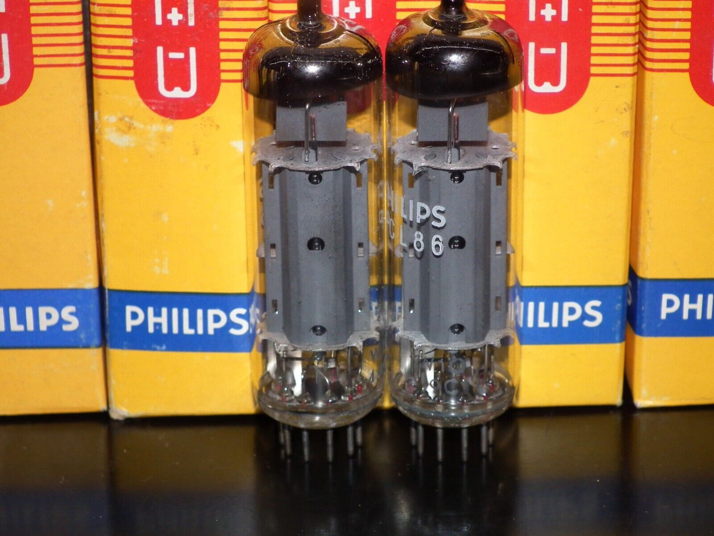 Platinum Matched Pair PCL86 14GW8 Philips NOS NIB Same codes Late 60s Holland