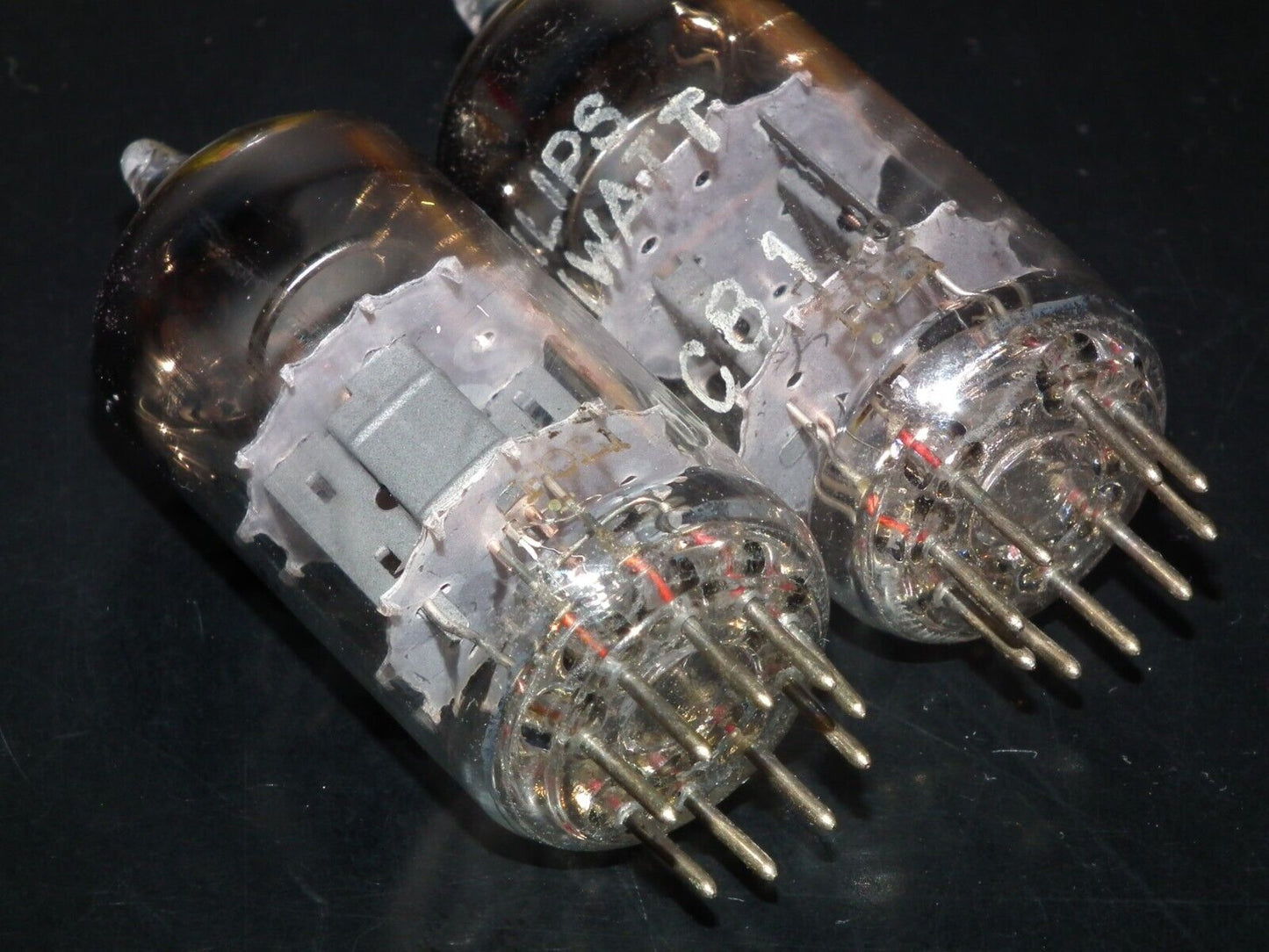 ECC81 12AT7 Philips (Used, matched pair) Suresnes France tube plant