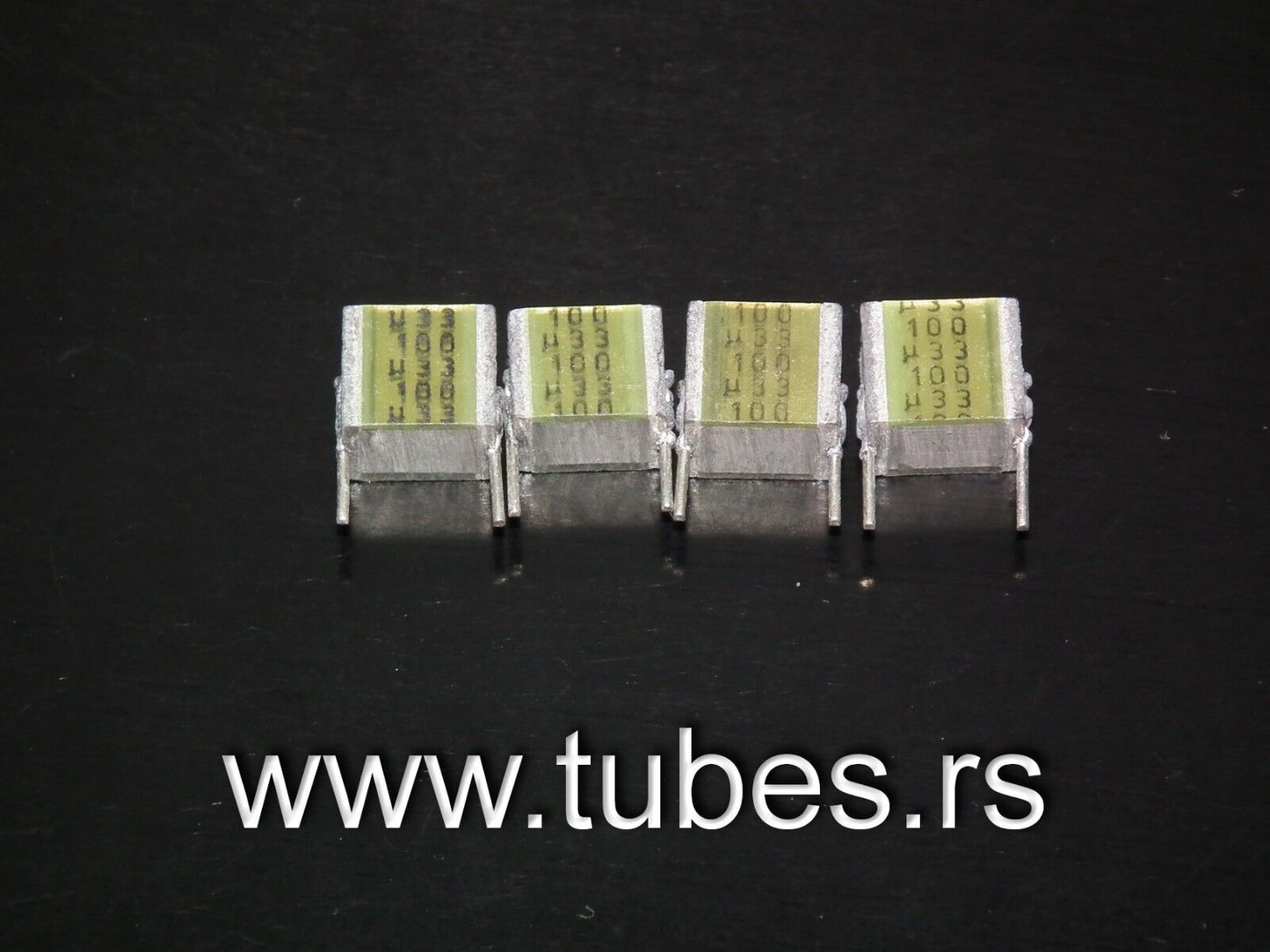 Four NOS vintage Siemens MKT Silver capacitors 330nF 100V W. Germany 0.33u 100V