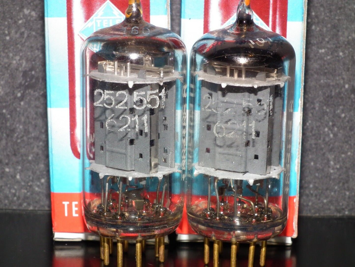 Platinum Matched Pair 6211 Telefunken ~ECC82 Tested NOS DB Gold Pins ULM codes