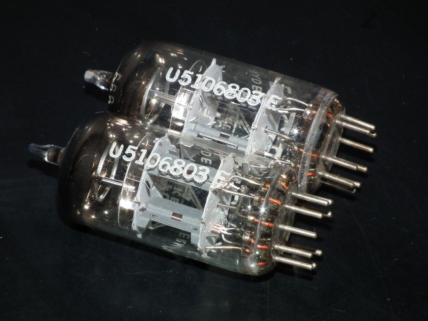 ECC801S Telefunken ECC81 Matched pair Used Tested 100% Ulm plant, Diamond bottom