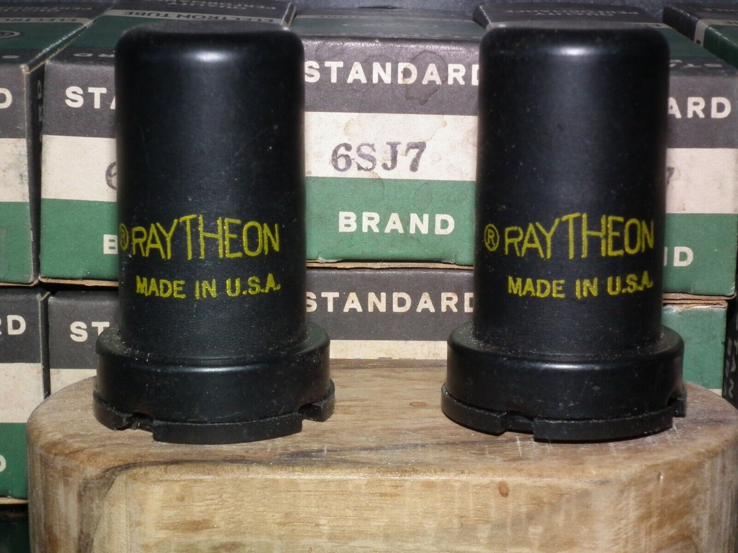 Matched Pair Raytheon 6SJ7 NOS NIB