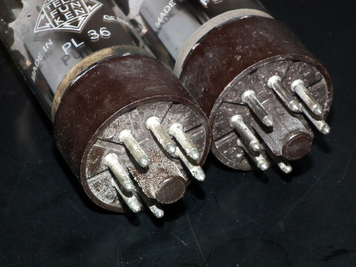 Two (2 pcs) PL36 Telefunken NOS NIB RARE Early Version Brown Base