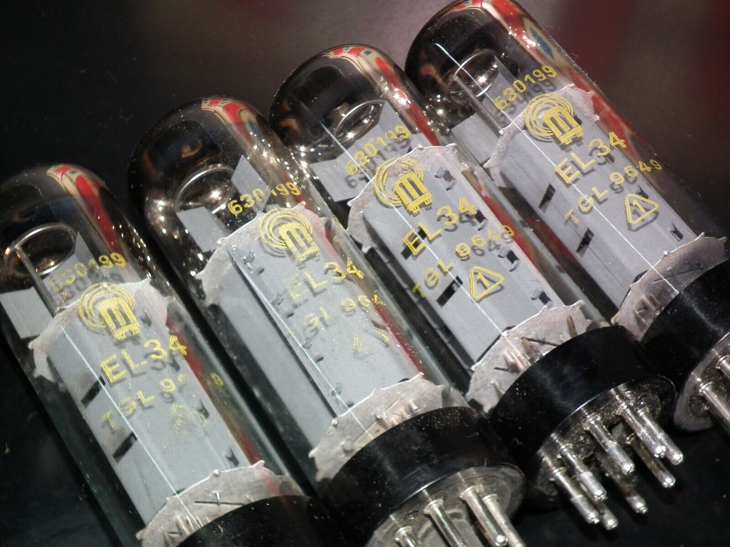 EL34 RFT RARE Short Base Platinum Matched QUAD NOS NIB Germany early 60s 199