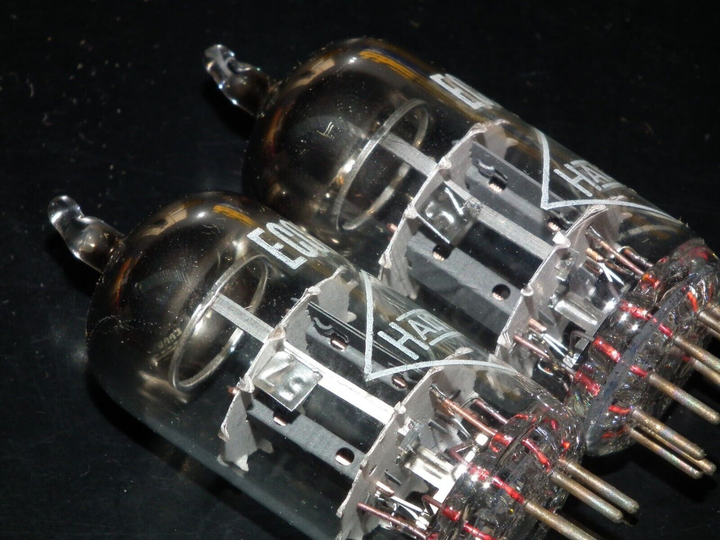 Platinum Matched Pair ECC82 Haltron London 12AU7 NOS NIB Balanced sections