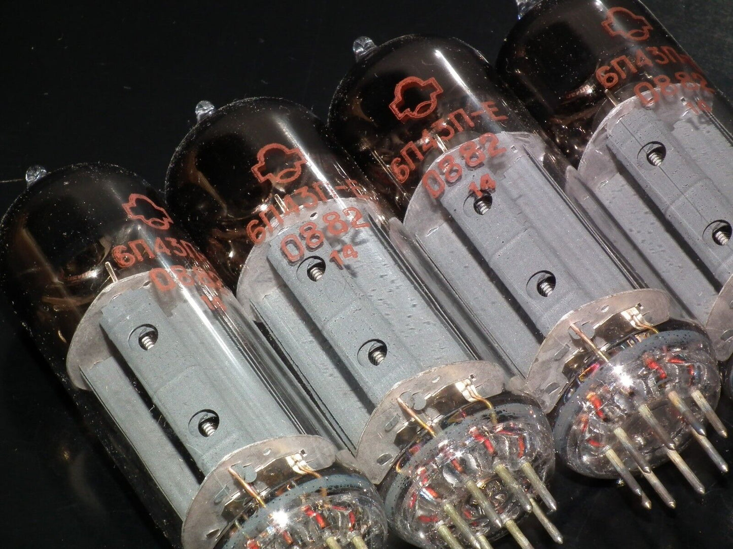 Platinum matched quad 6P43P-E Reflektor ( EL86 6CW5 ) NOS tube audio pentode
