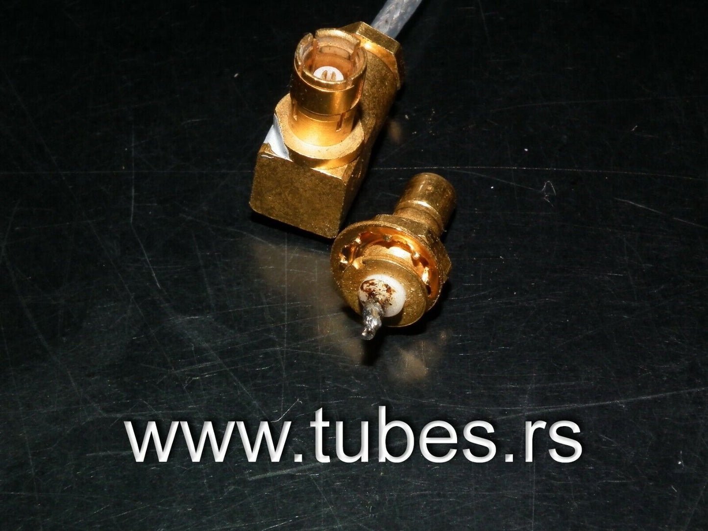 Miniature gold plated chassis connector with cable (Klangfilm stock)