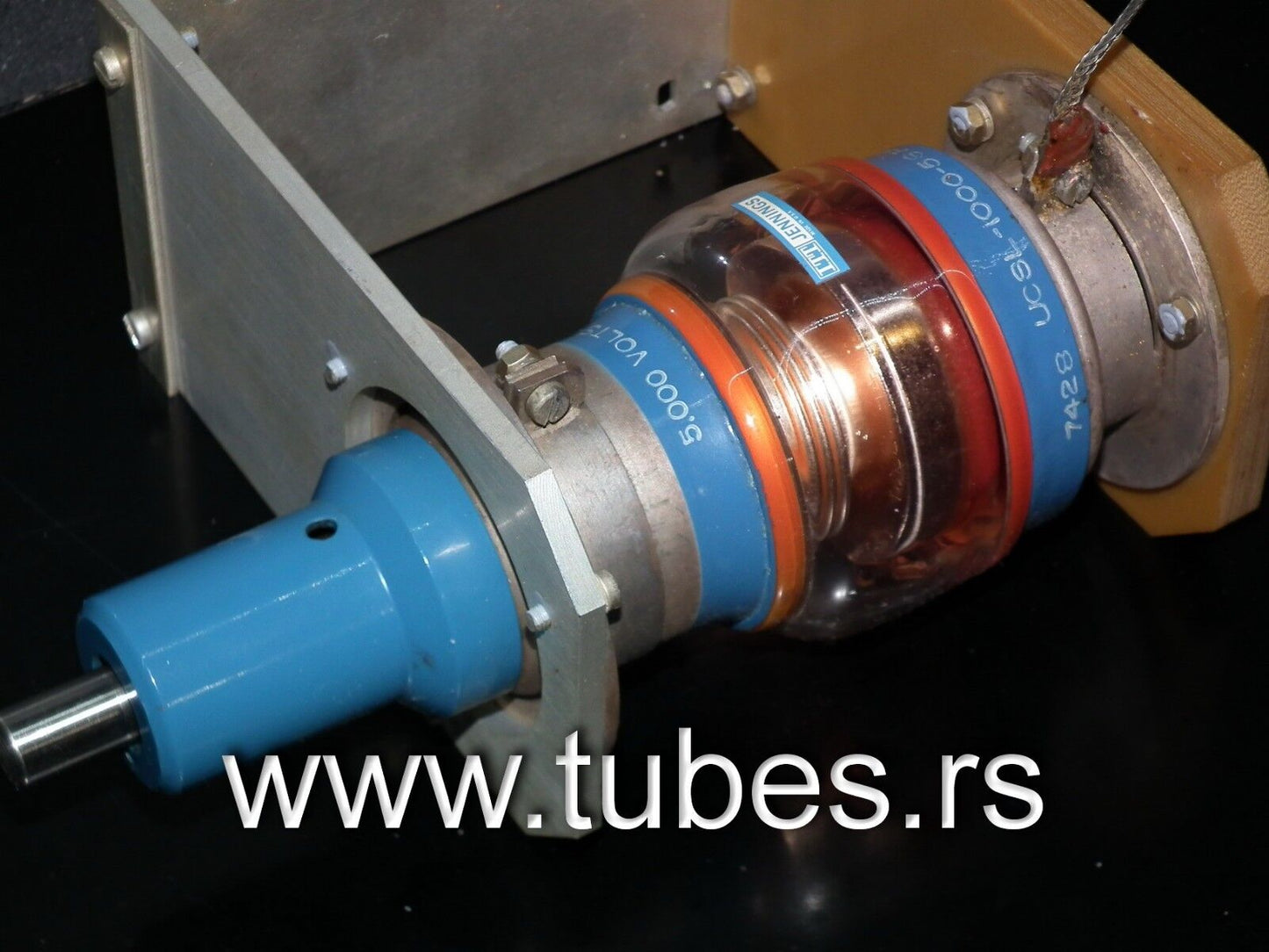 Jennings vacuum capacitor UCSL1000-5S 7-1000pF 5000V with mount base