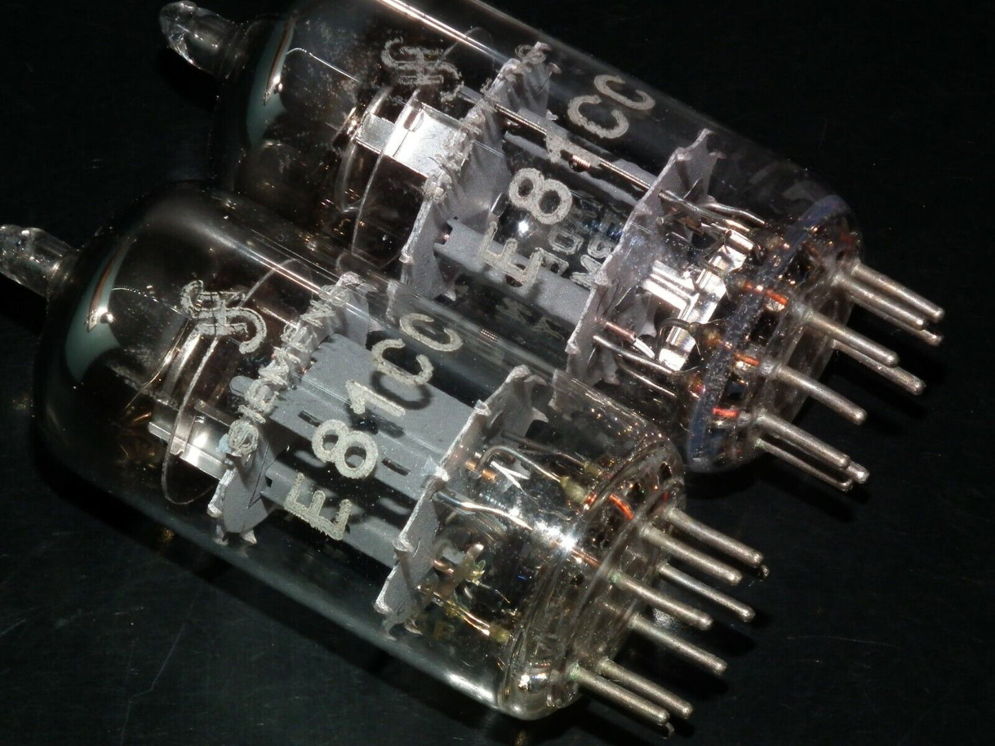 Siemens E81CC ECC801S 6201 ECC81 Matched pair triple mica W. Germany USED TESTED