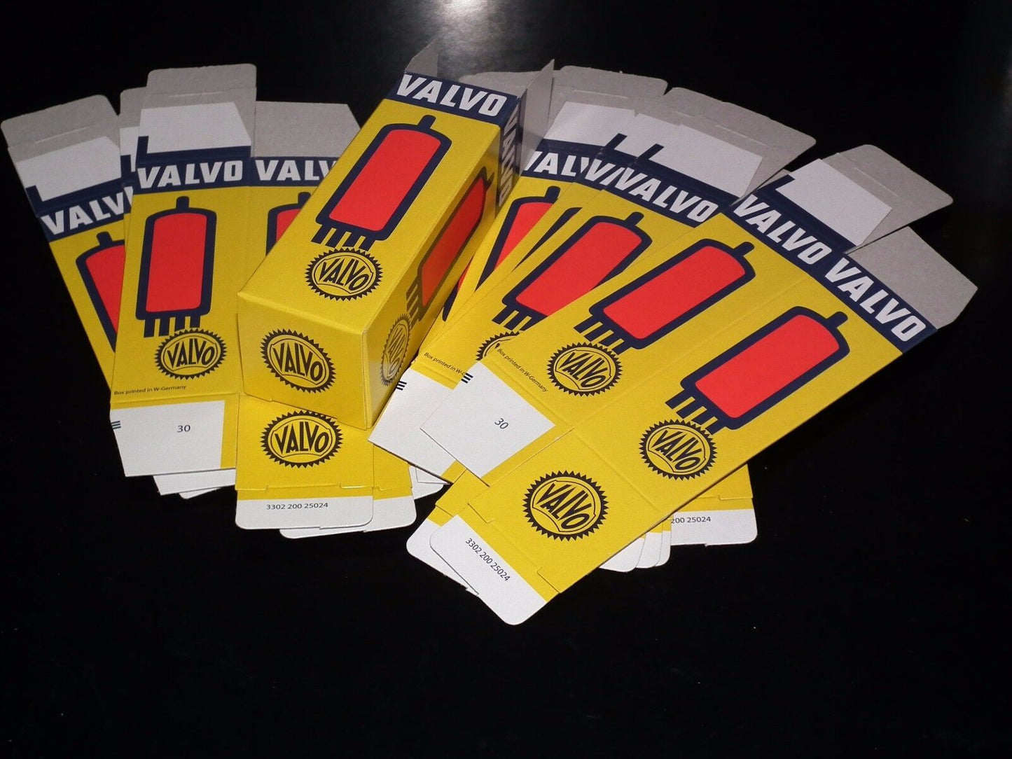 6 pcs Valvo Tube Boxes for Octal and Magnoval tubes EL34 GZ34 6CA7 6SN7 5AR4