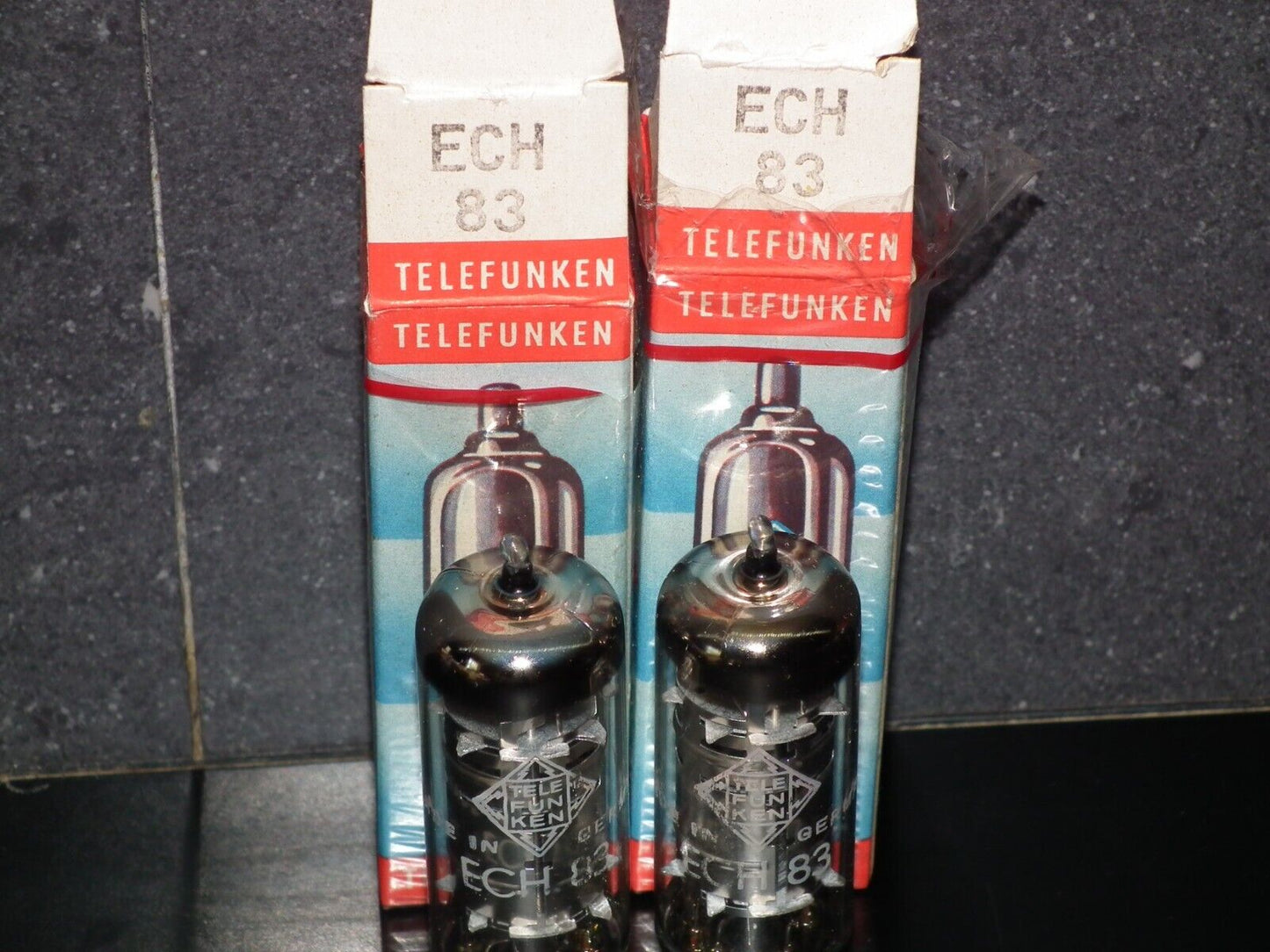 Matched Pair ECH83 Telefunken NOS NIB Diamond Bottom Berlin plant, the same code