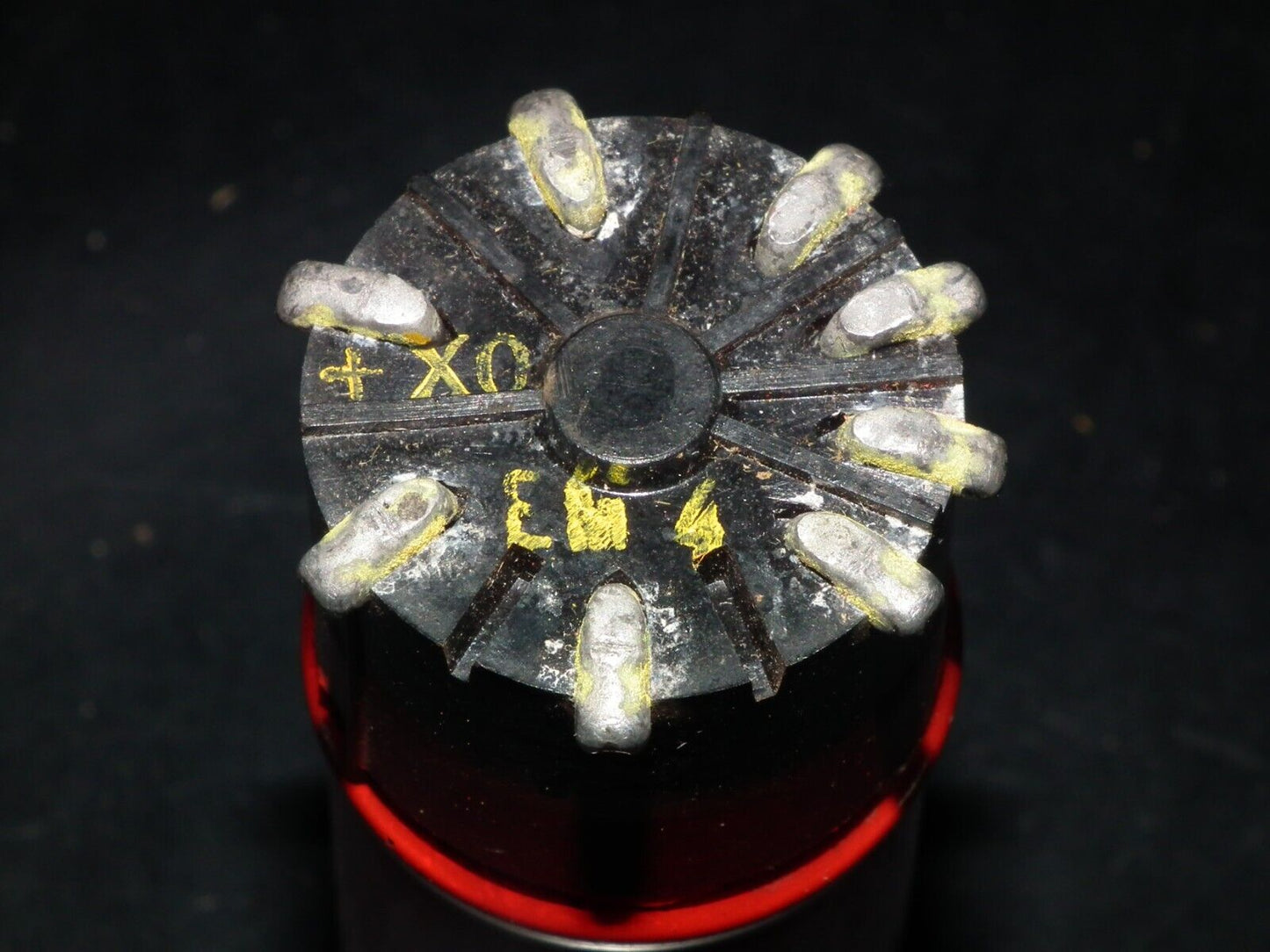One (1 pcs) EM4 tuning eye tube old type Red Coated NOS NIB