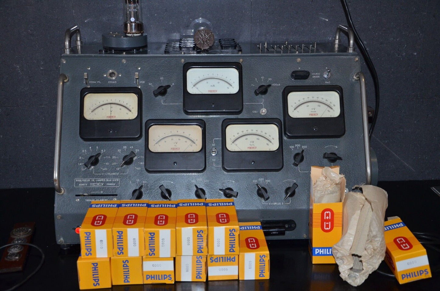 MULLARD 6080 6AS7 5998 Matched pair NOS, black plates tubes (rebranded Philips)