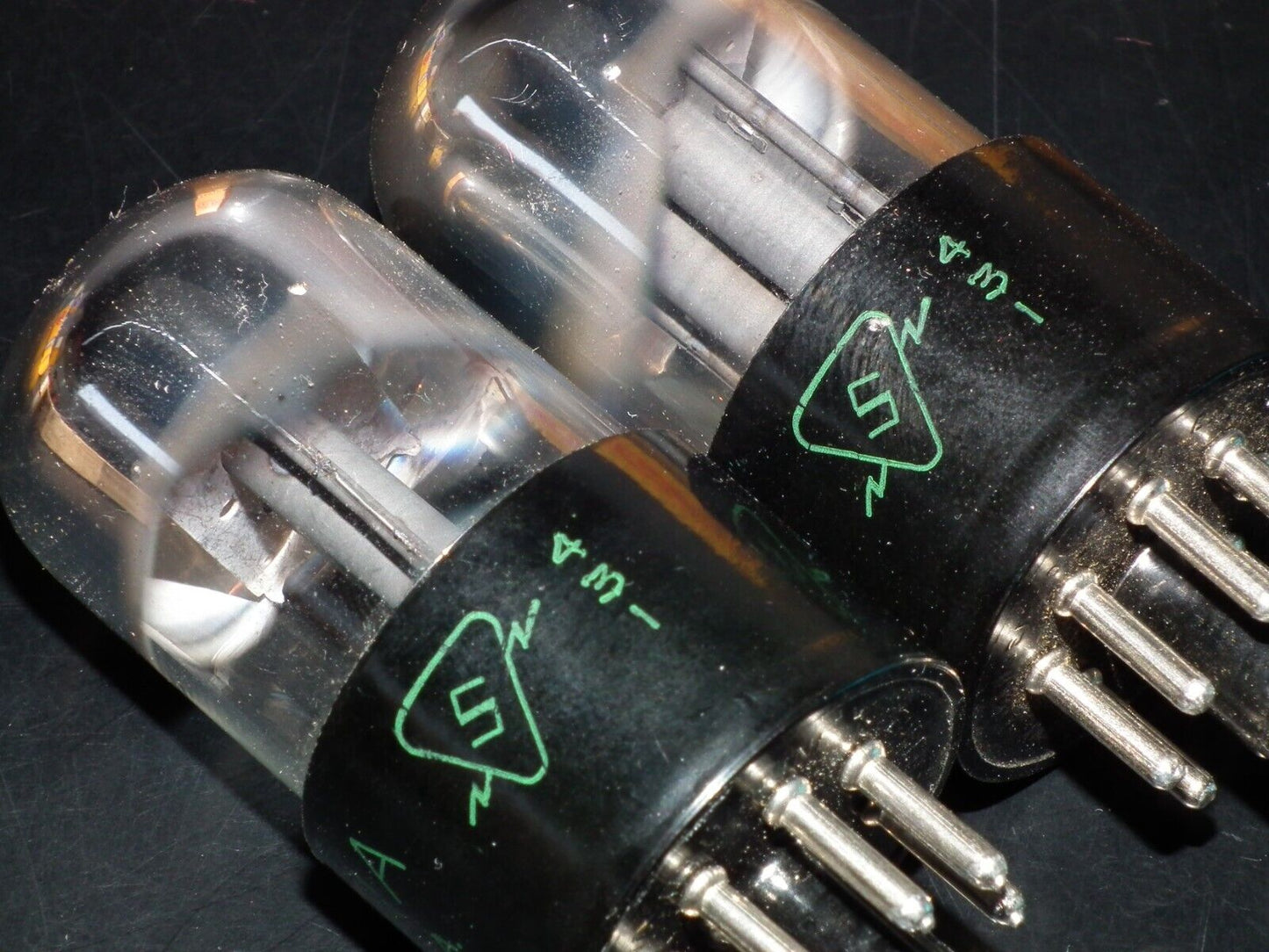 Platinum Matched Pair Sylvania 6SL7GT NOS NIB Chrome Tops Short Bulb Used 120%