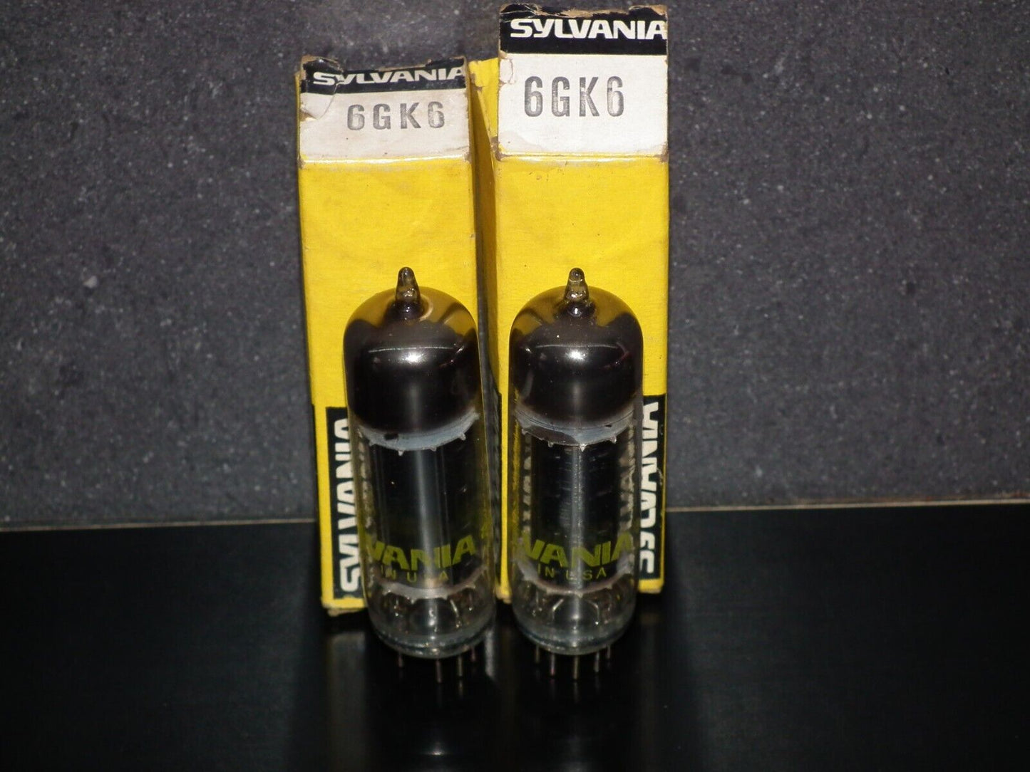 Platinum Matched Pair 6GK6 Sylvania NOS NIB Black Anodes Carbonized Nickel