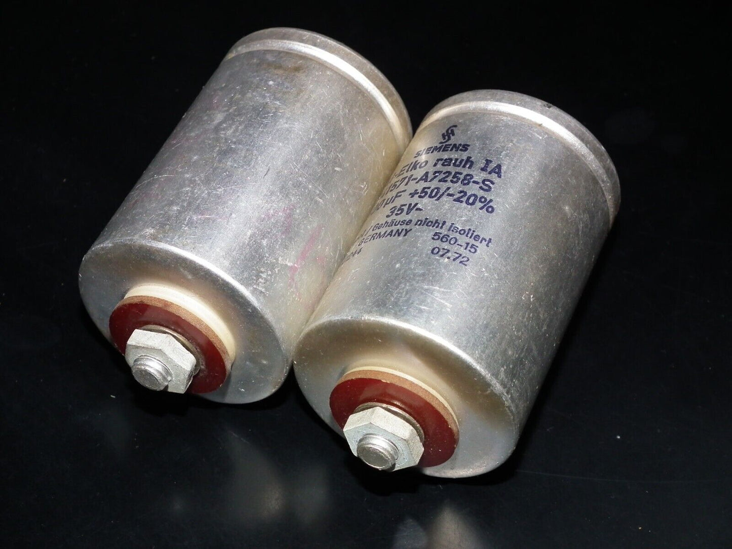 Siemens electrolytic capacitor 2500uF 35V Klangfilm West Germany 1972