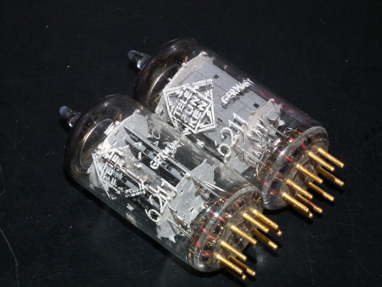 Platinum Matched Pair 6211 Telefunken ~ECC82 Tested NOS DB Gold Pins ULM ECC802S