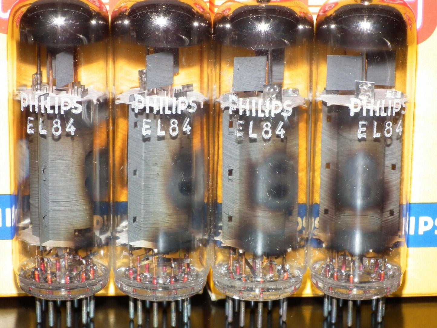 EL84 6BQ5 Tungsram Platinum Matched Quad NOS NIB Rebranded Philips early 70s