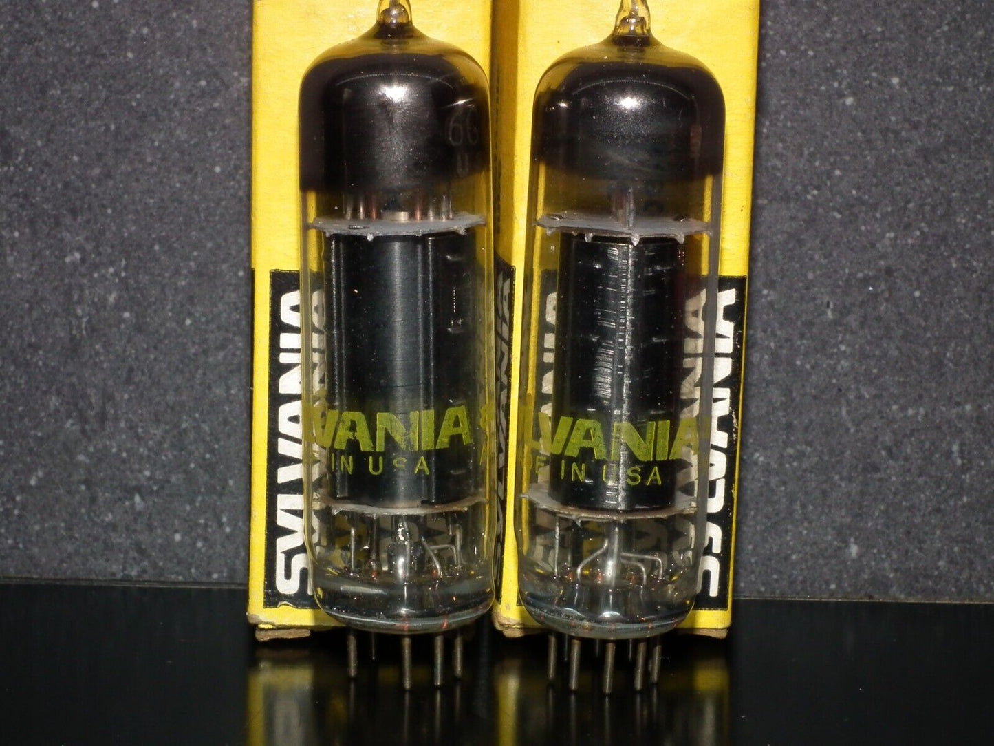 Platinum Matched Pair 6GK6 Sylvania NOS NIB Black Anodes Carbonized Nickel