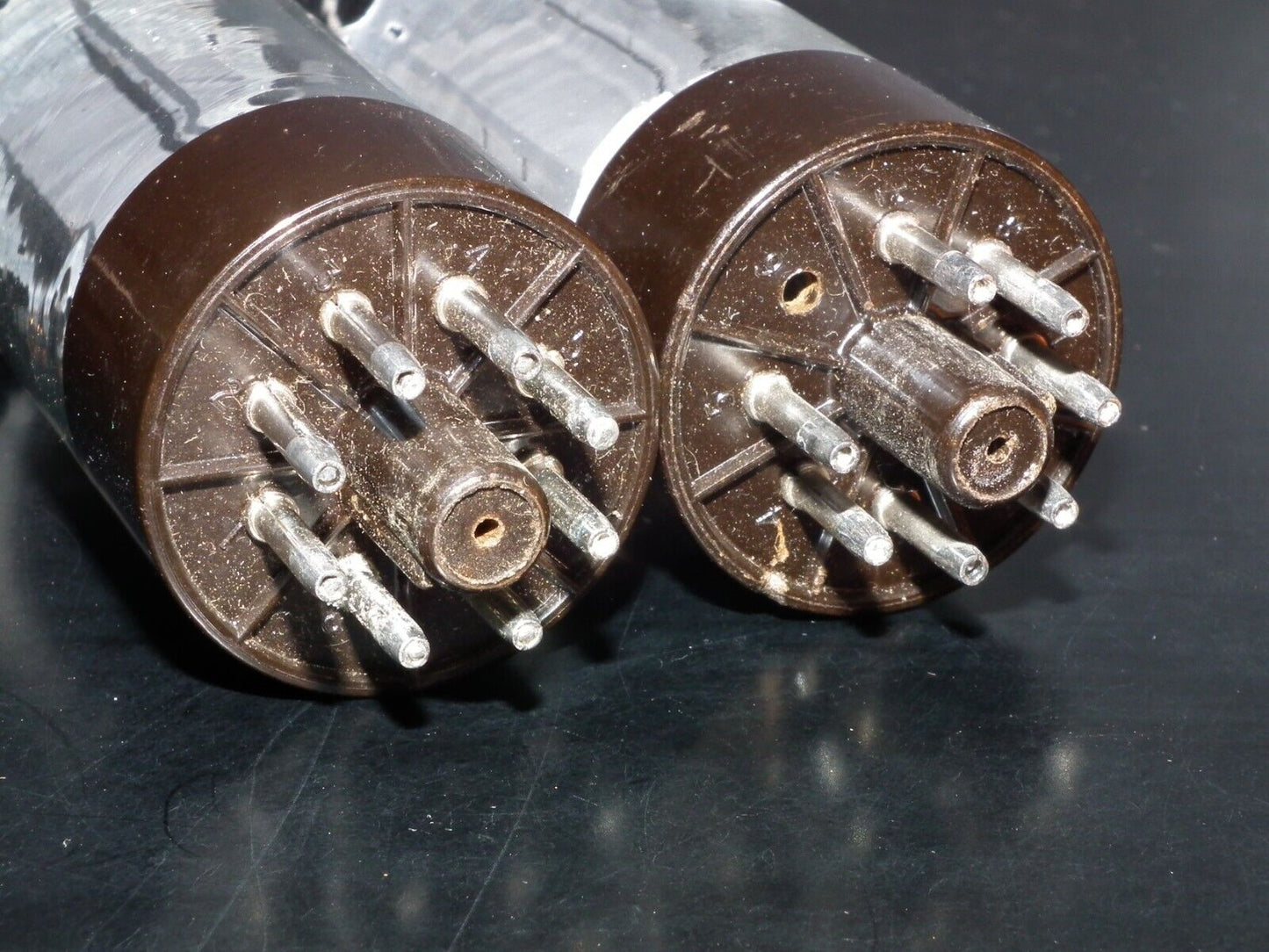 EL34 6CA7 Mullard Xf2 OO Getter Welded Anodes Platinum Matched Pair Tested 75%