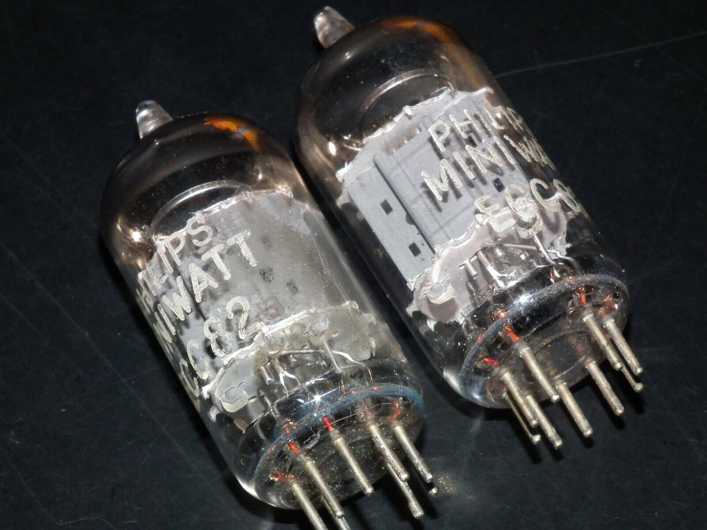 Pair (2pcs) ECC82 12AU7 Philips Heerlen Delta codes Used tested 85% of NOS Value