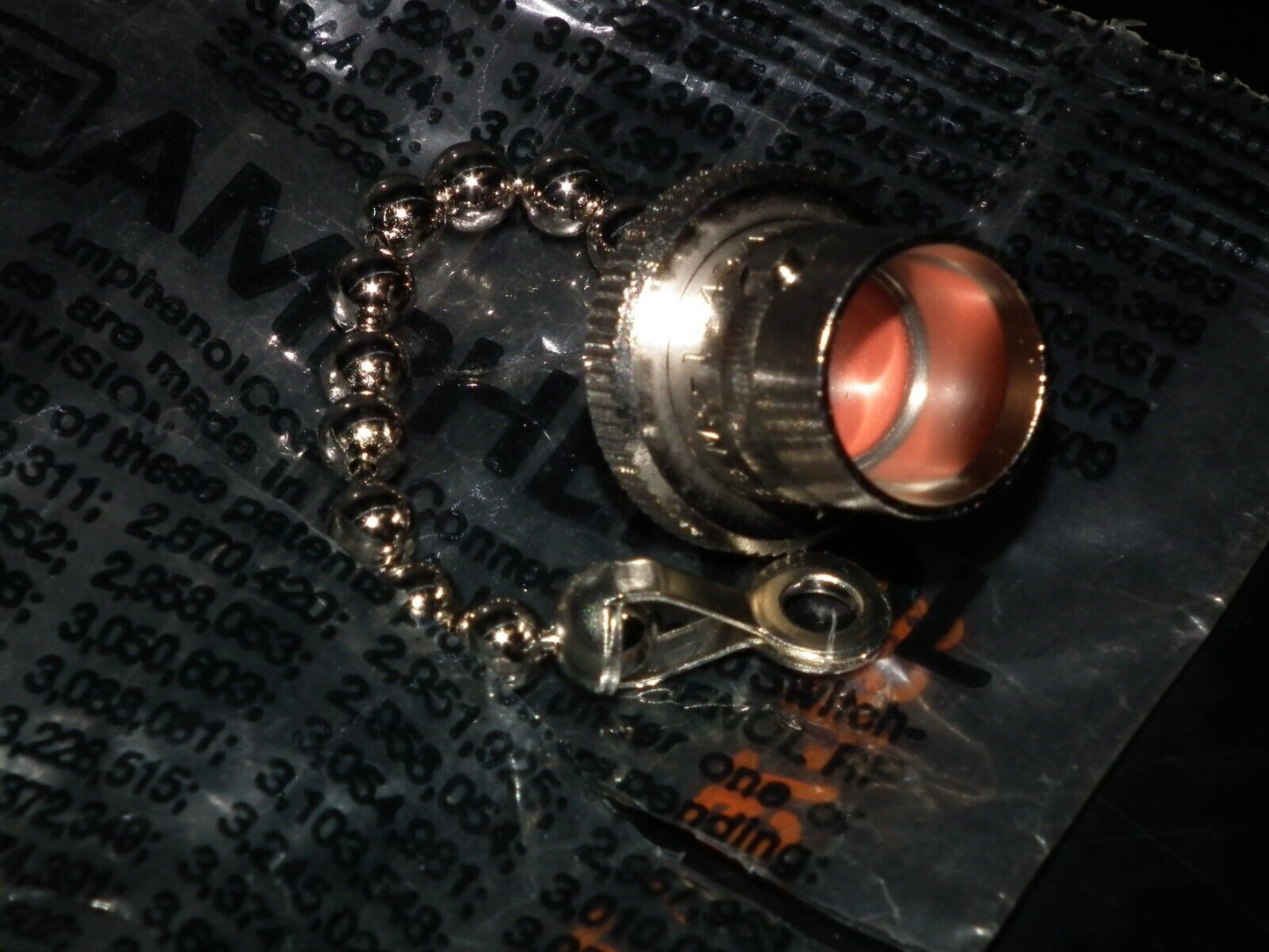 Amphenol MX-1143/U vintage N End Male Dust Cap + Chain NOS New Old Stock