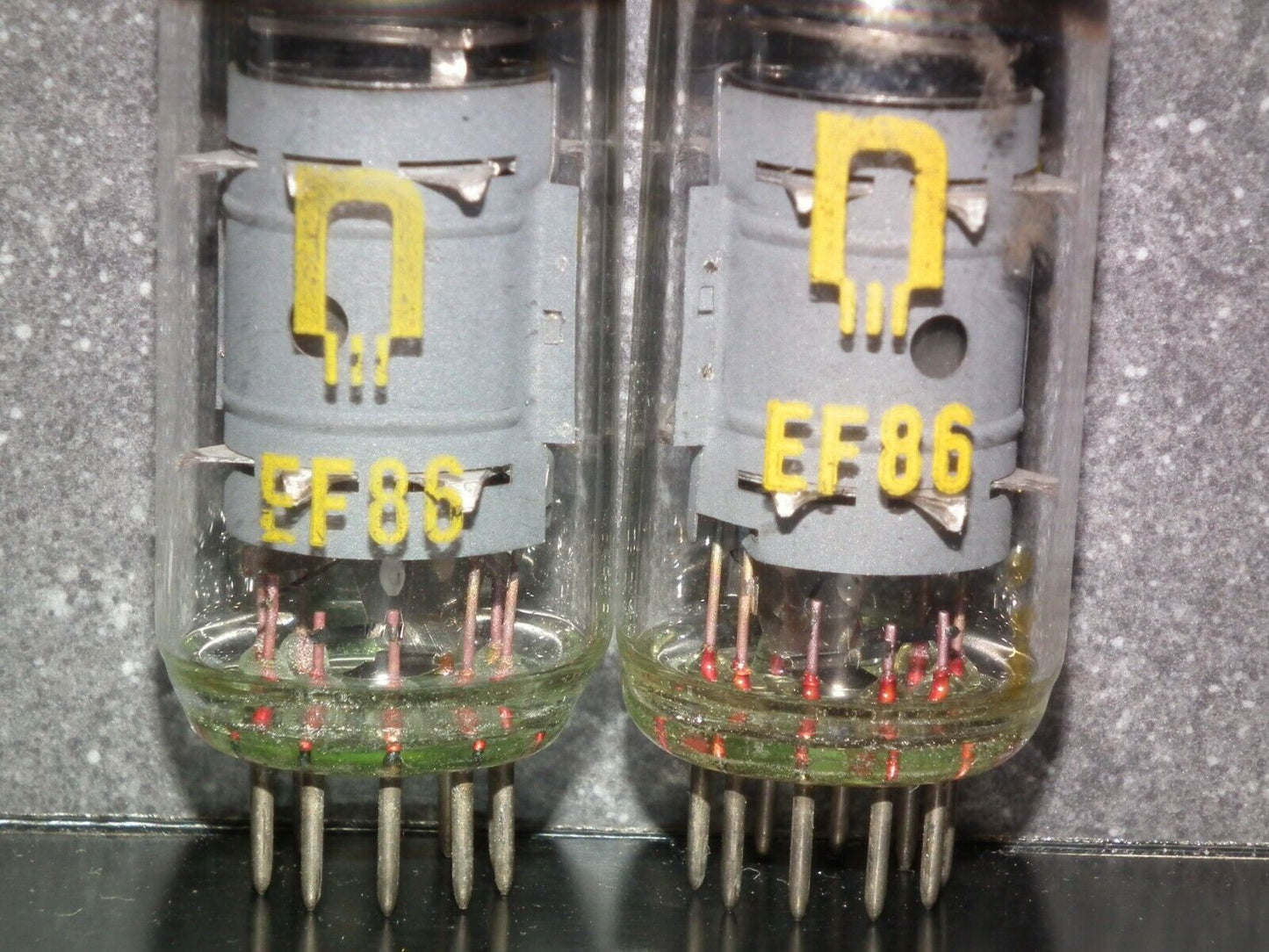 Platinum matched pair EF86 6267 RFT East Germany Low Noise Audio USED Tested 100