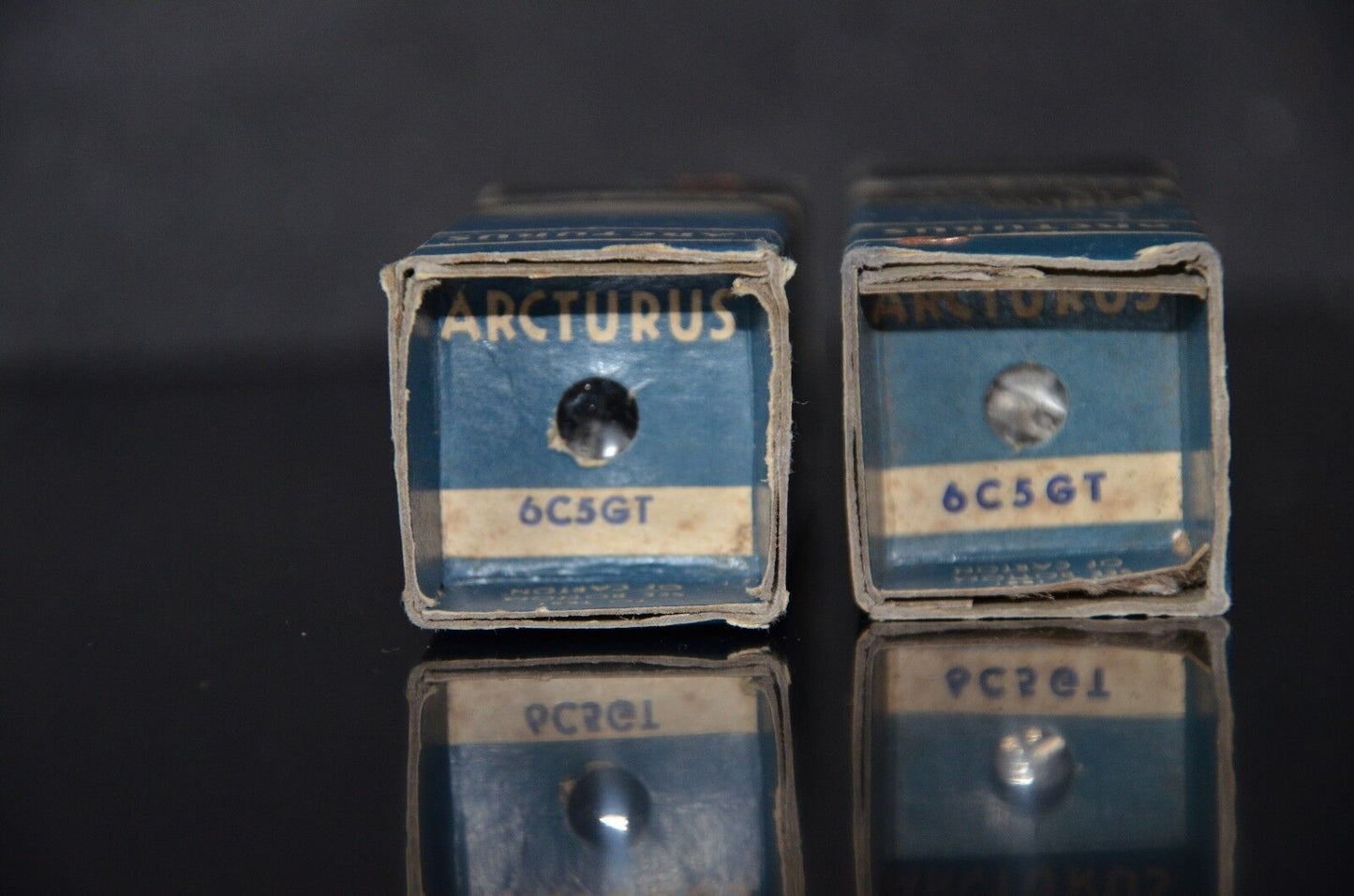 Matched Pair NOS Arcturus 6C5GT NIB - rare metal base - Audio Triode