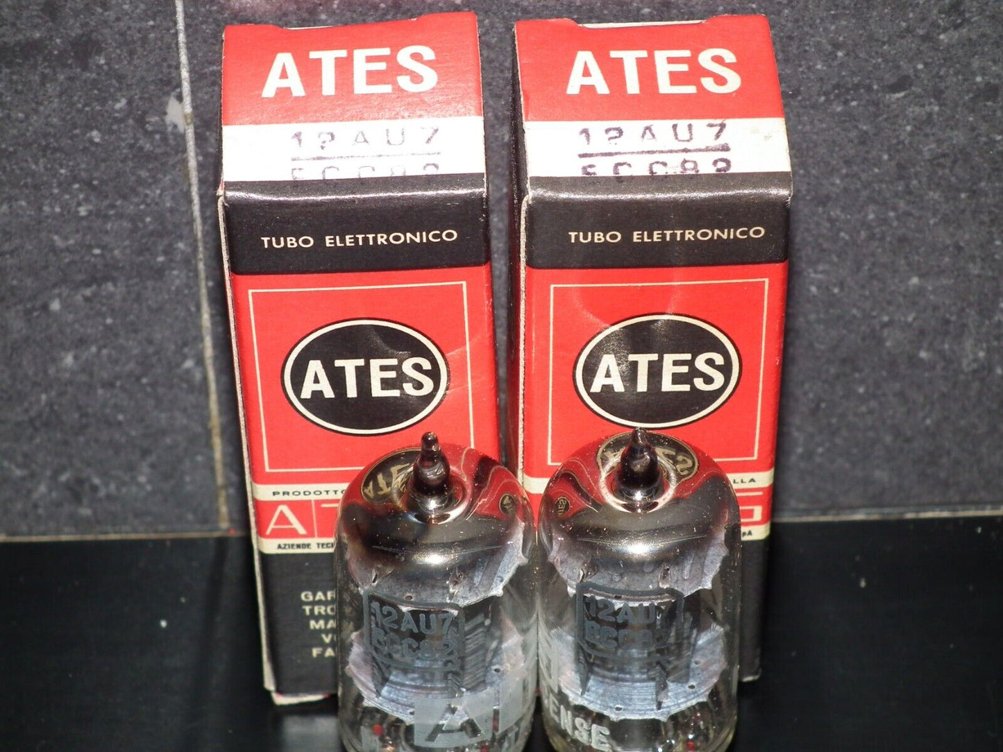 One (1 pcs) ECC82 12AU7 ATES RCA Long Anodes 17mm NOS NIB