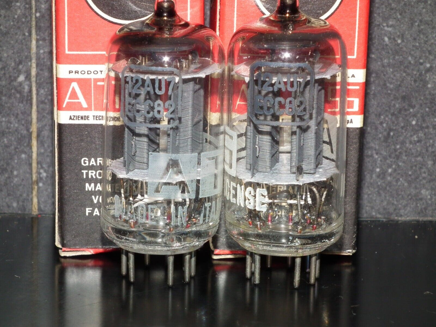 One (1 pcs) ECC82 12AU7 ATES RCA Long Anodes 17mm NOS NIB