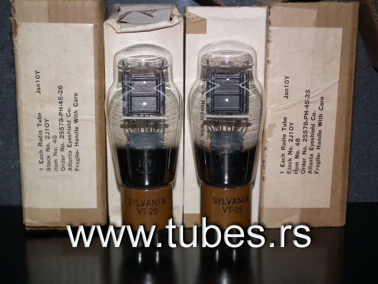 One (1 pcs) 10Y Sylvania VT-25 NOS NIB JAN Boxes 10 VT25