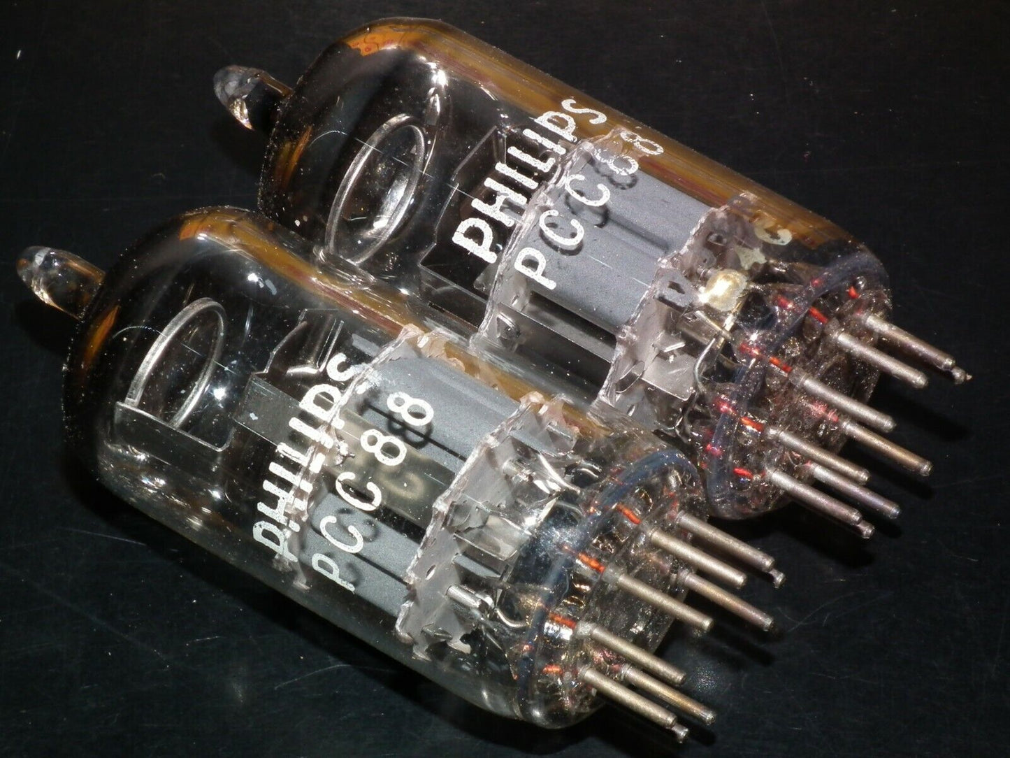 PCC88 Philips 7DJ8 Platinum Matched Pair Dual Stage Getter early 60s