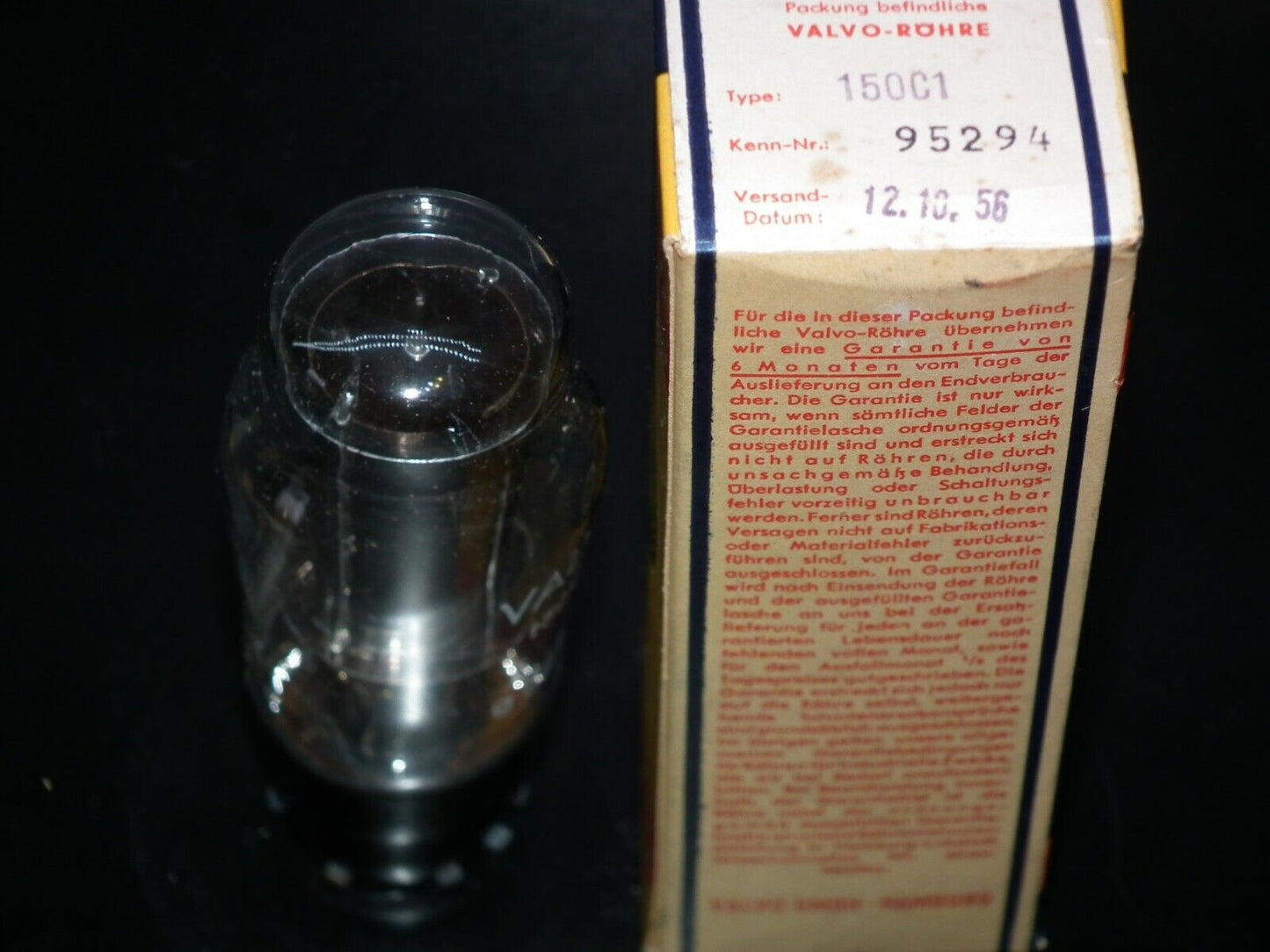 150C1 Valvo NOS NIB RARE 1956