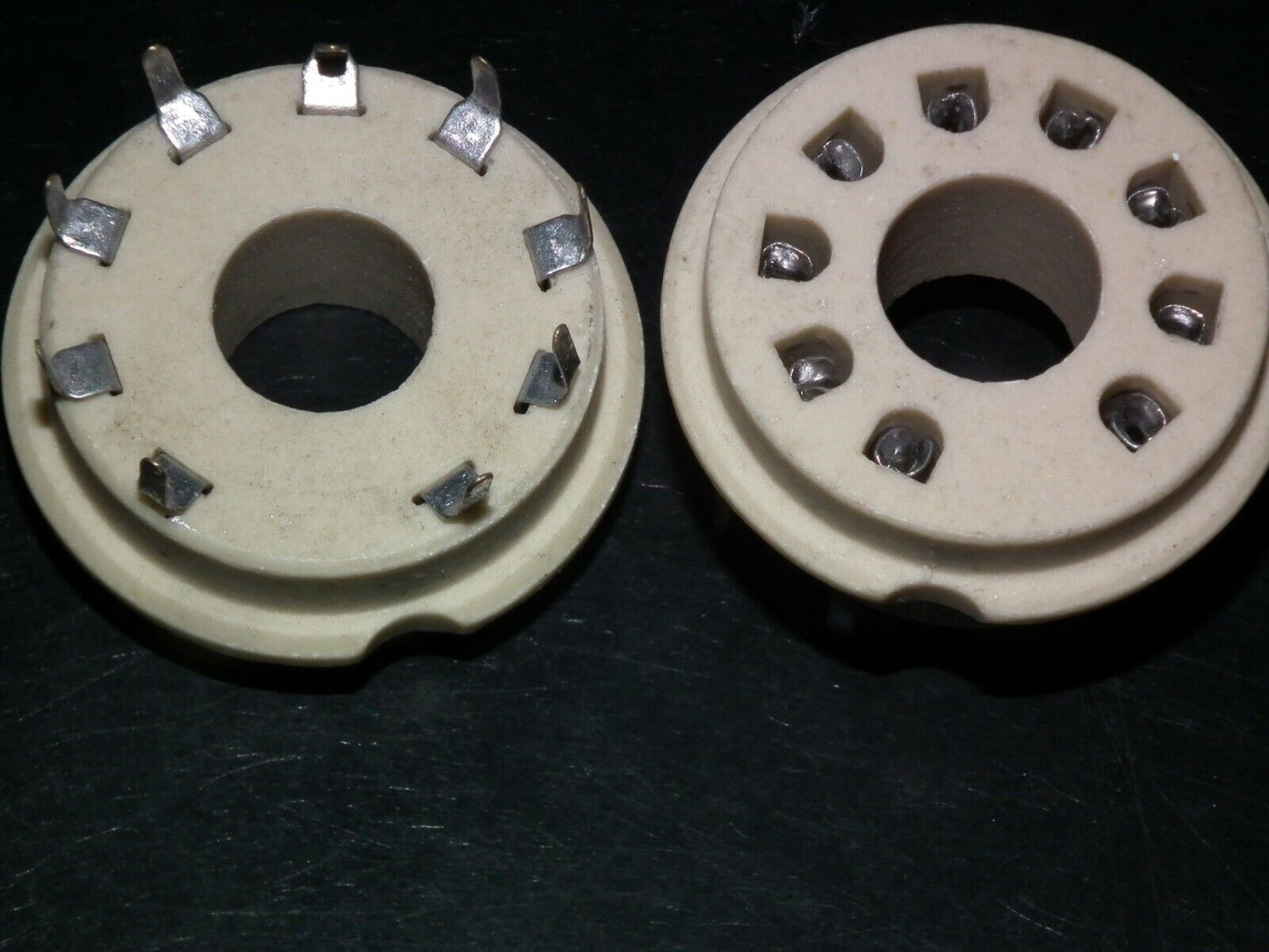 Two VINTAGE NOS Magnoval Vacuum Tube Ceramic Socket for PCB West Germany 60s