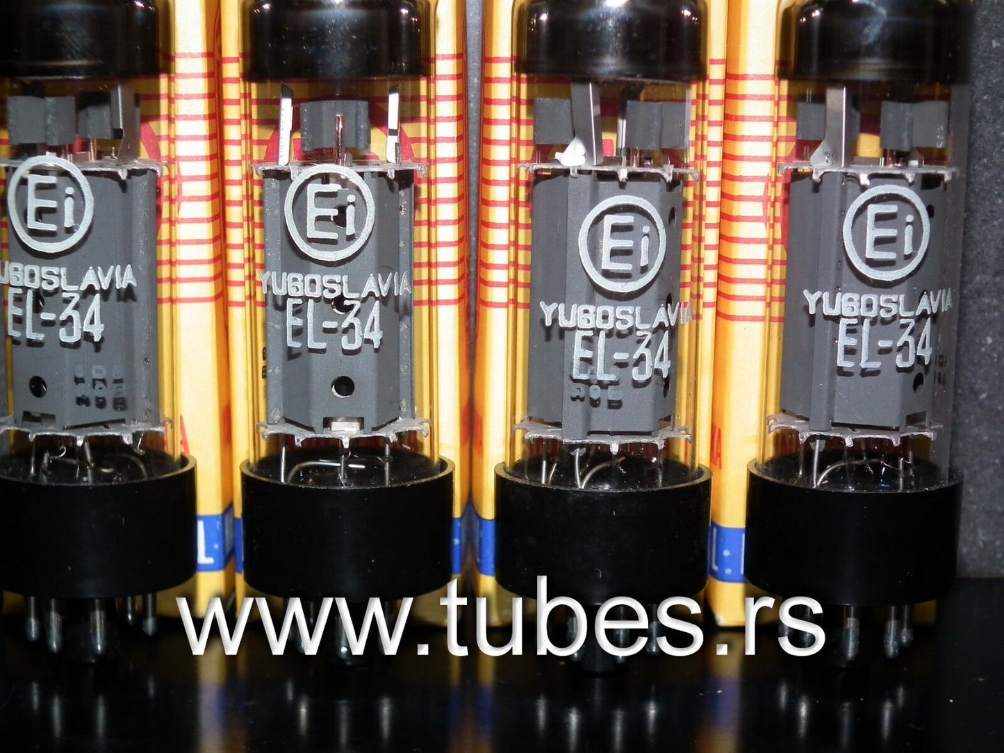 EL34 6CA7 EI Yugoslavia NOS NIB Platinum Matched Quad Philips dual OO getter