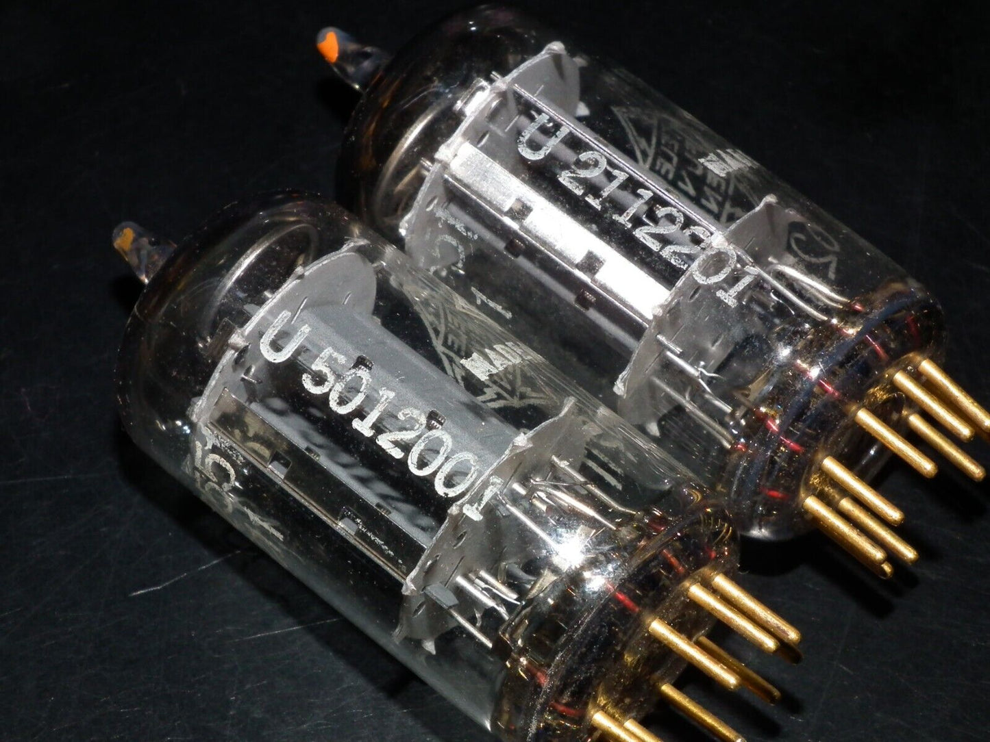 Platinum Matched Pair 6211 Telefunken ~ECC82 Tested NOS DB Gold Pins ULM codes