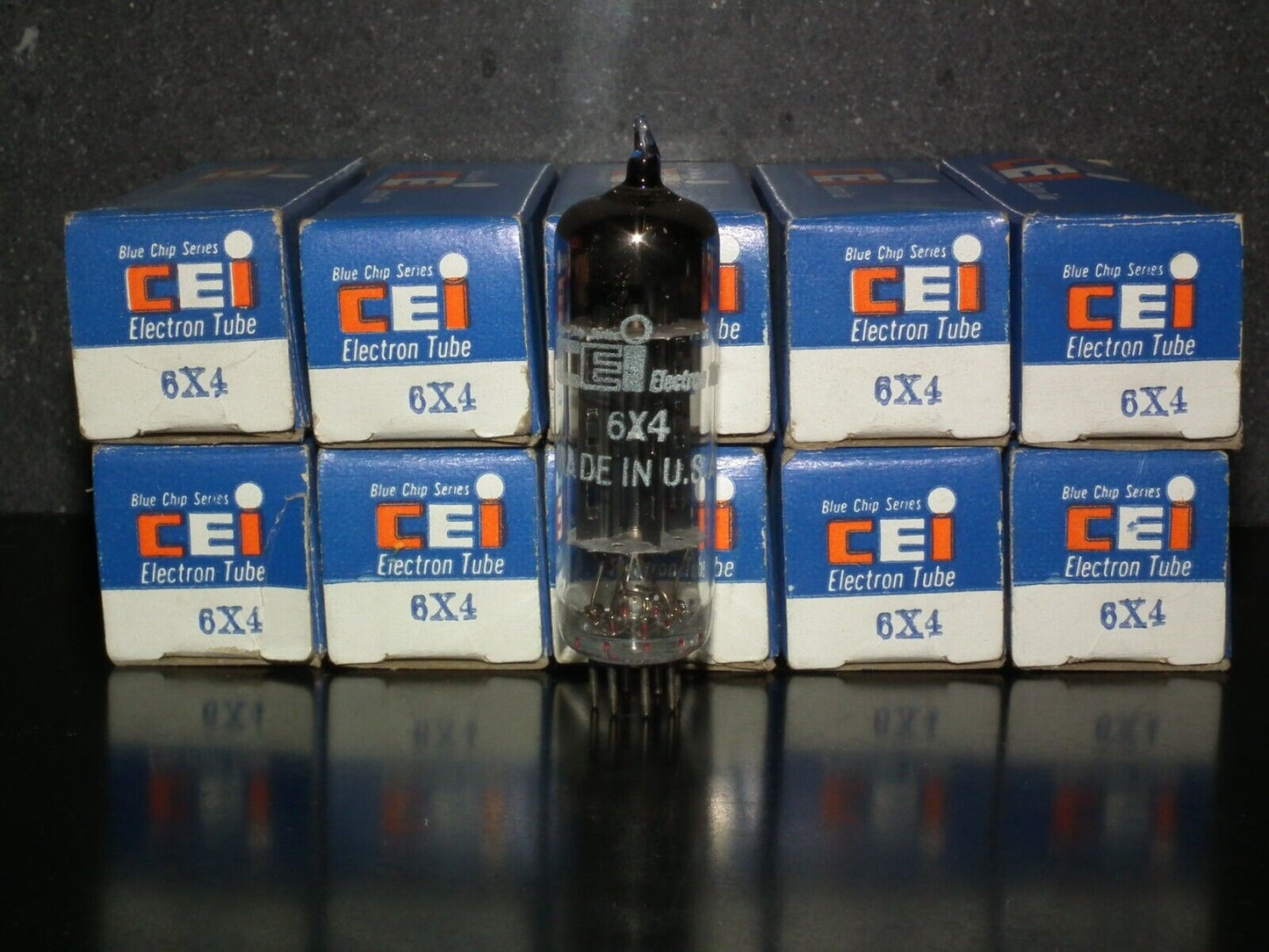 6X4WA EZ90 RCA CEI Made in USA NOS NIB Black plates - carbonized nickel