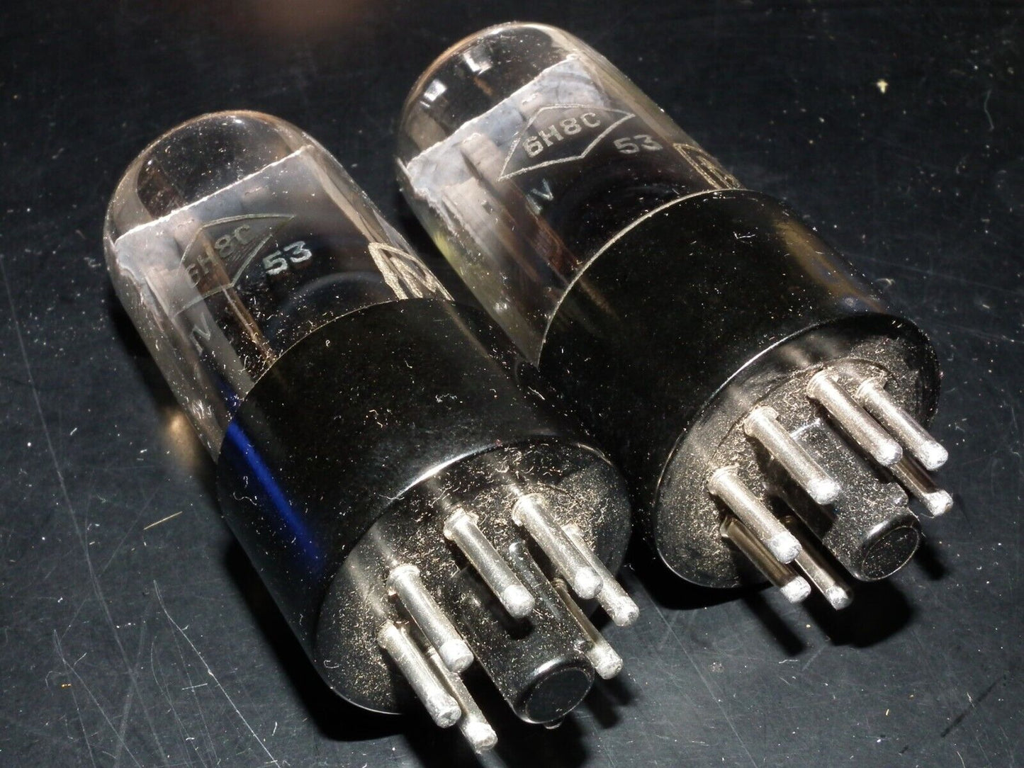 Platinum Matched Pair Foton 6SN7GT 6N8S NOS early 50s Tashkent Plant Great Sound