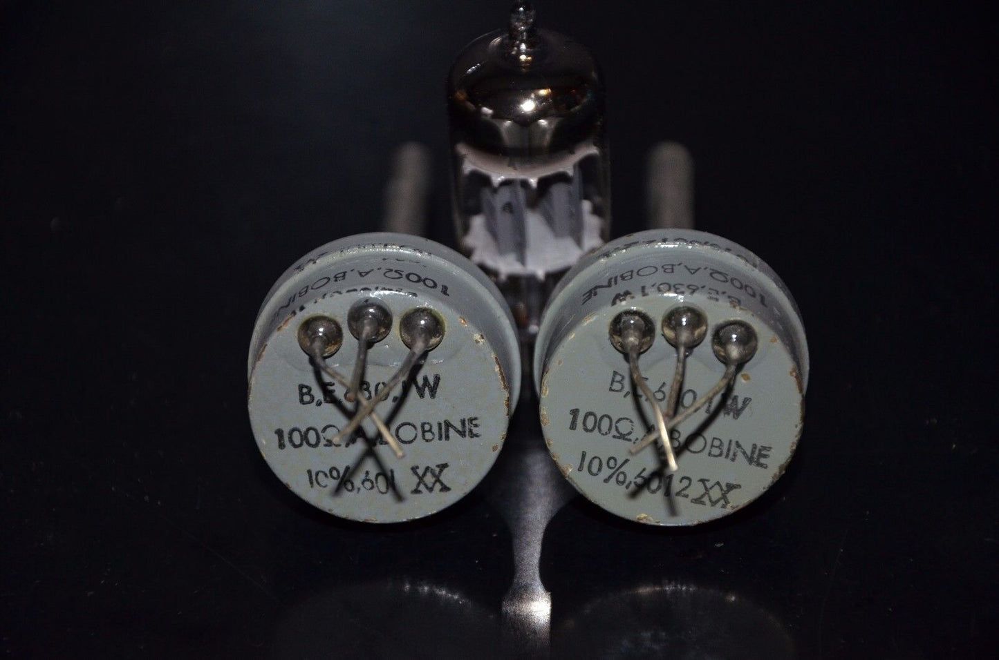 Two (2) NOS Variohm vintage wire wound potentiometers 100 Ohm GLASS END SEAL!