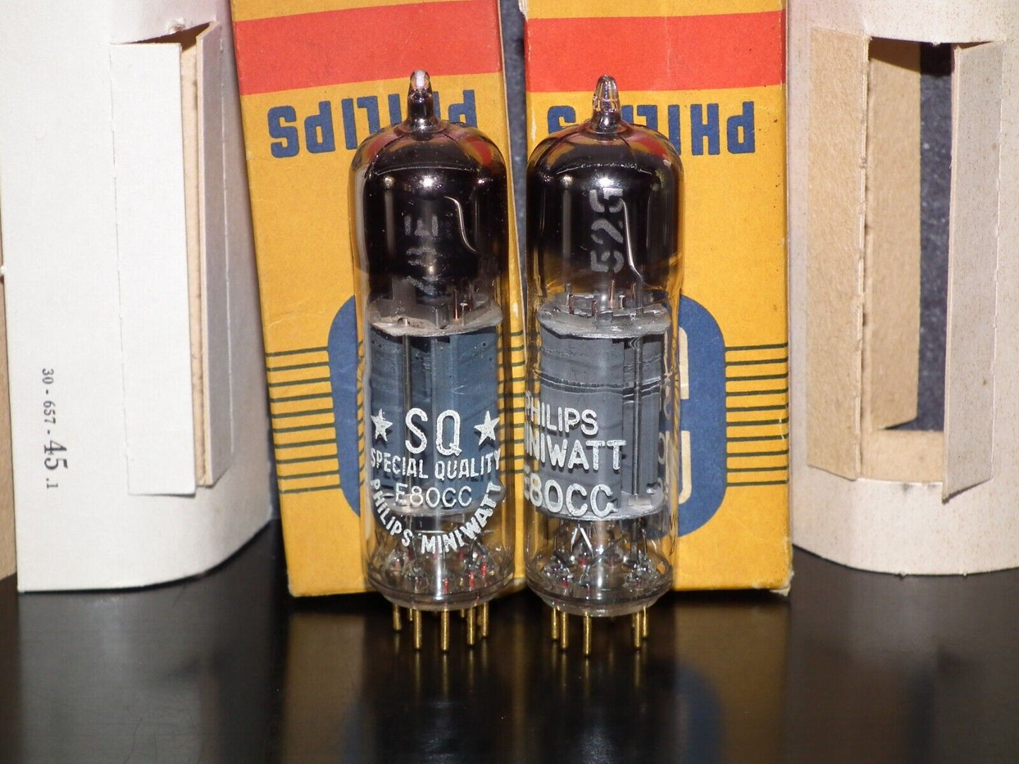 Philips E80CC 6085 Matched pair (Rare FOIL D Getter, PINCHED WAIST!) NOS NIB