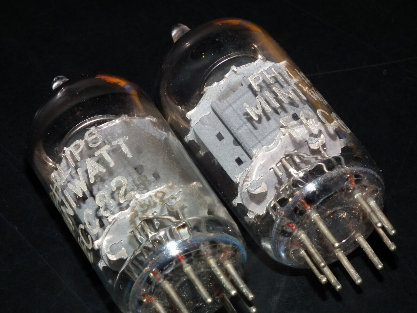 Pair (2pcs) ECC82 12AU7 Philips Heerlen Delta codes Used tested 85% of NOS Value