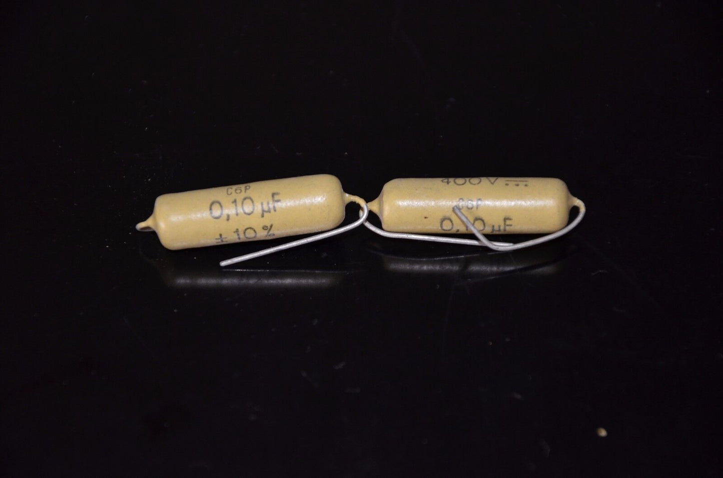 Two vintage Mullard Mustard Capacitors 0.1mfd / 400V (100nF) Marshall,Fender ...