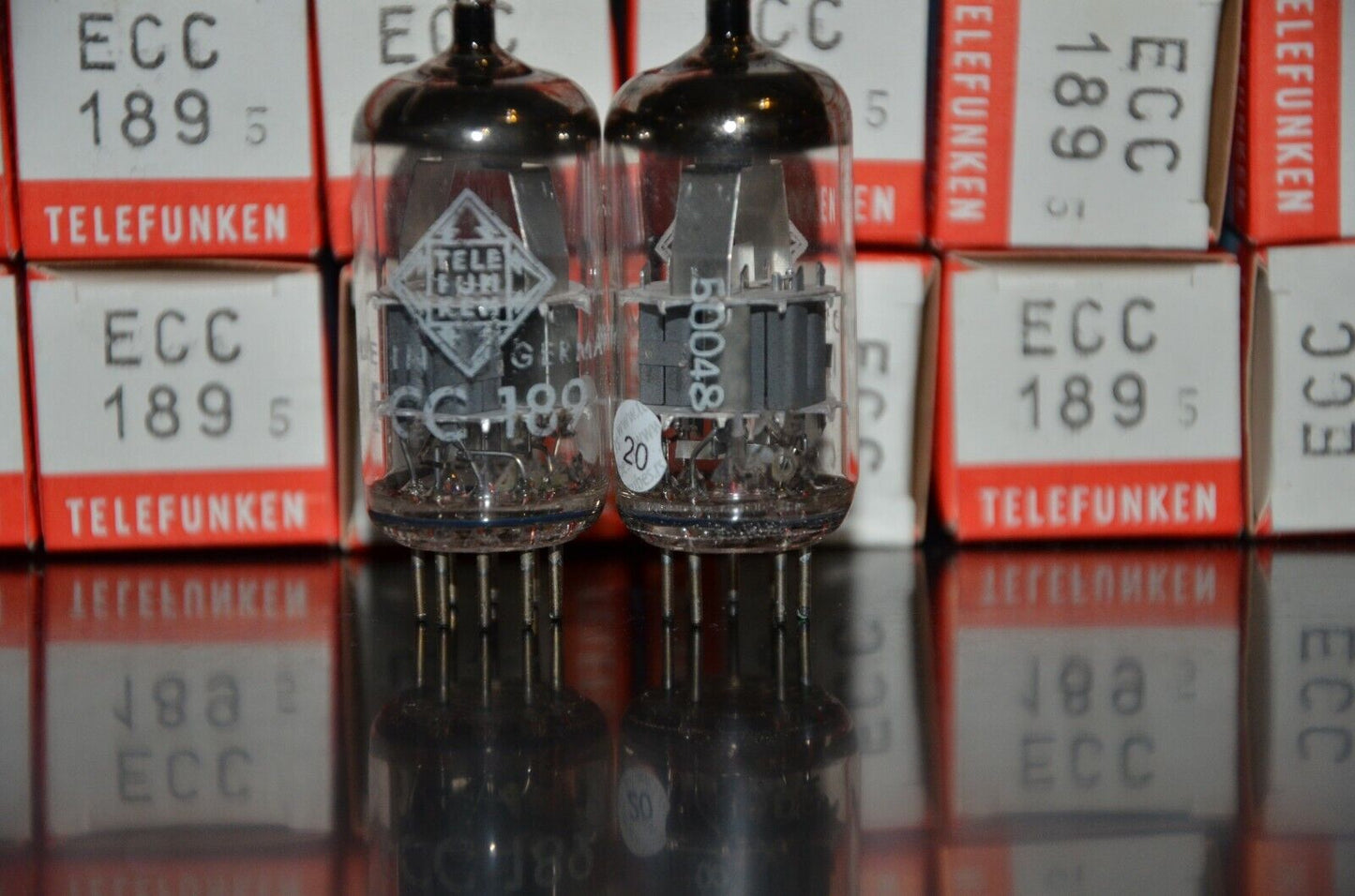 ECC189 6ES8 Philips (Rebranded Telefunken) NOS Platinum Matched Pair Low Noise