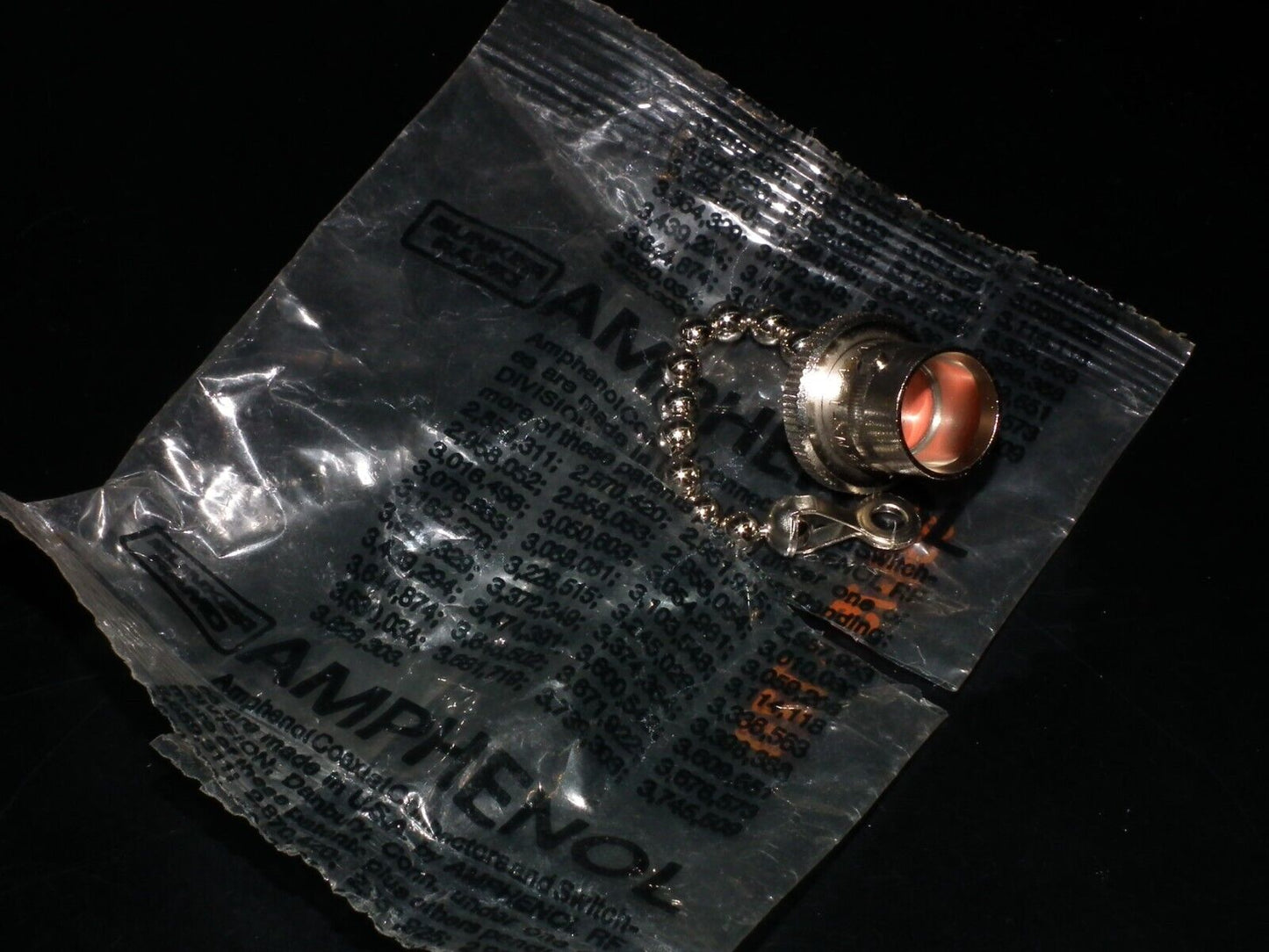 Amphenol MX-1143/U vintage N End Male Dust Cap + Chain NOS New Old Stock