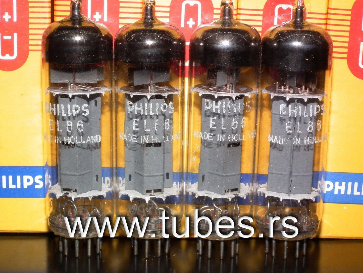 Platinum matched quad EL86 6CW5 Philips Mazda NOS NIB tube audio pentode