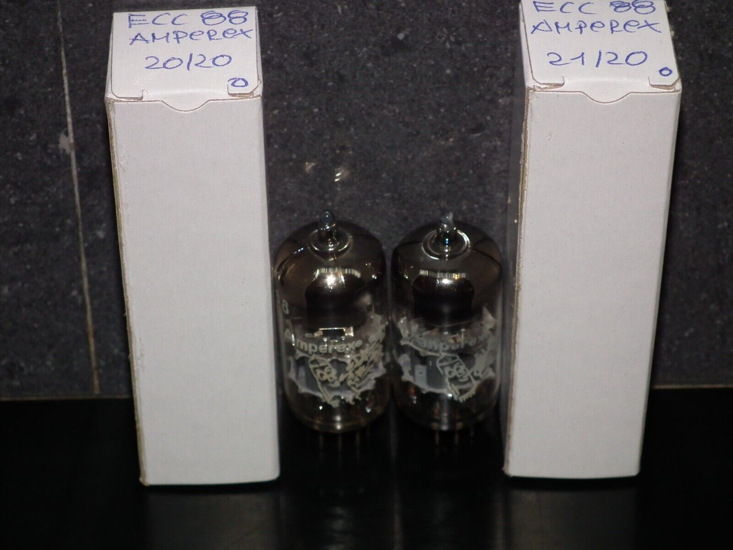 6DJ8 ECC88 Amperex Holland Matched Pair Used Tested 125% Dual Stage Getter
