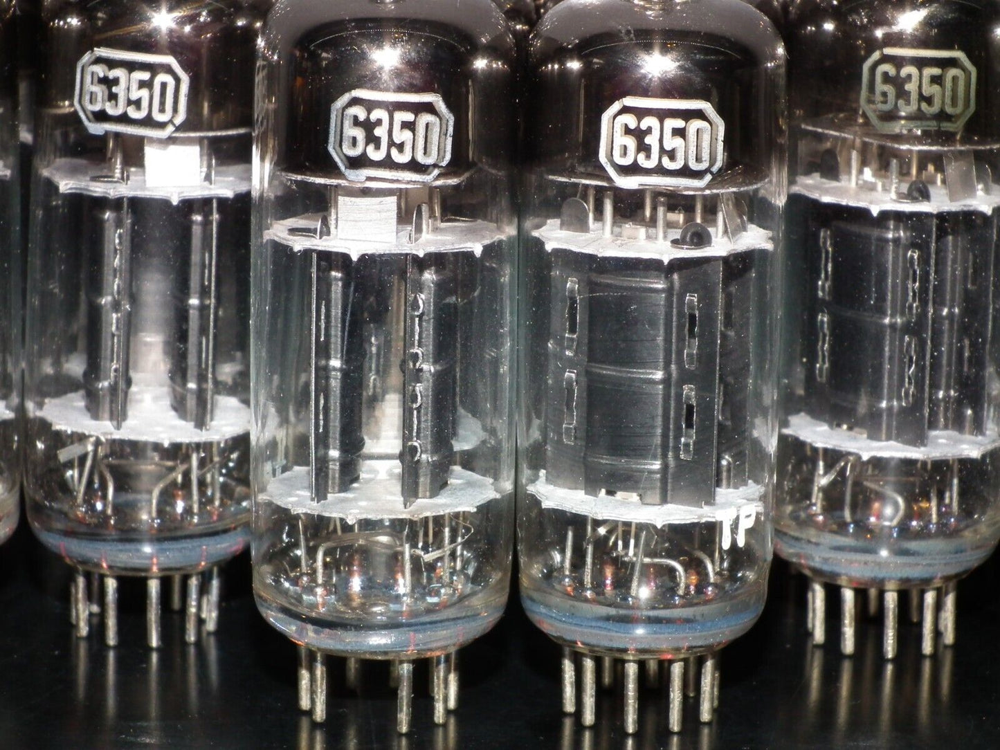 Platinum Matched pair 6350 RCA Triple Mica Black Anodes D Getter Tested NOS