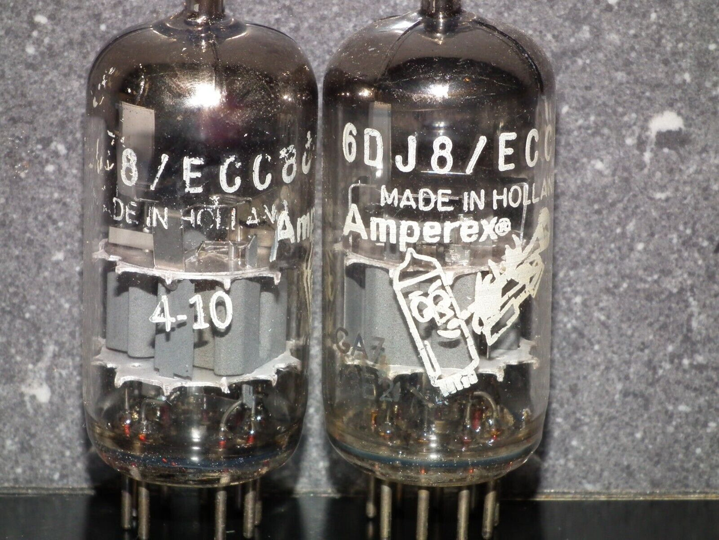 6DJ8 ECC88 Amperex Holland Matched Pair Used Tested 100% Dual Stage Getter