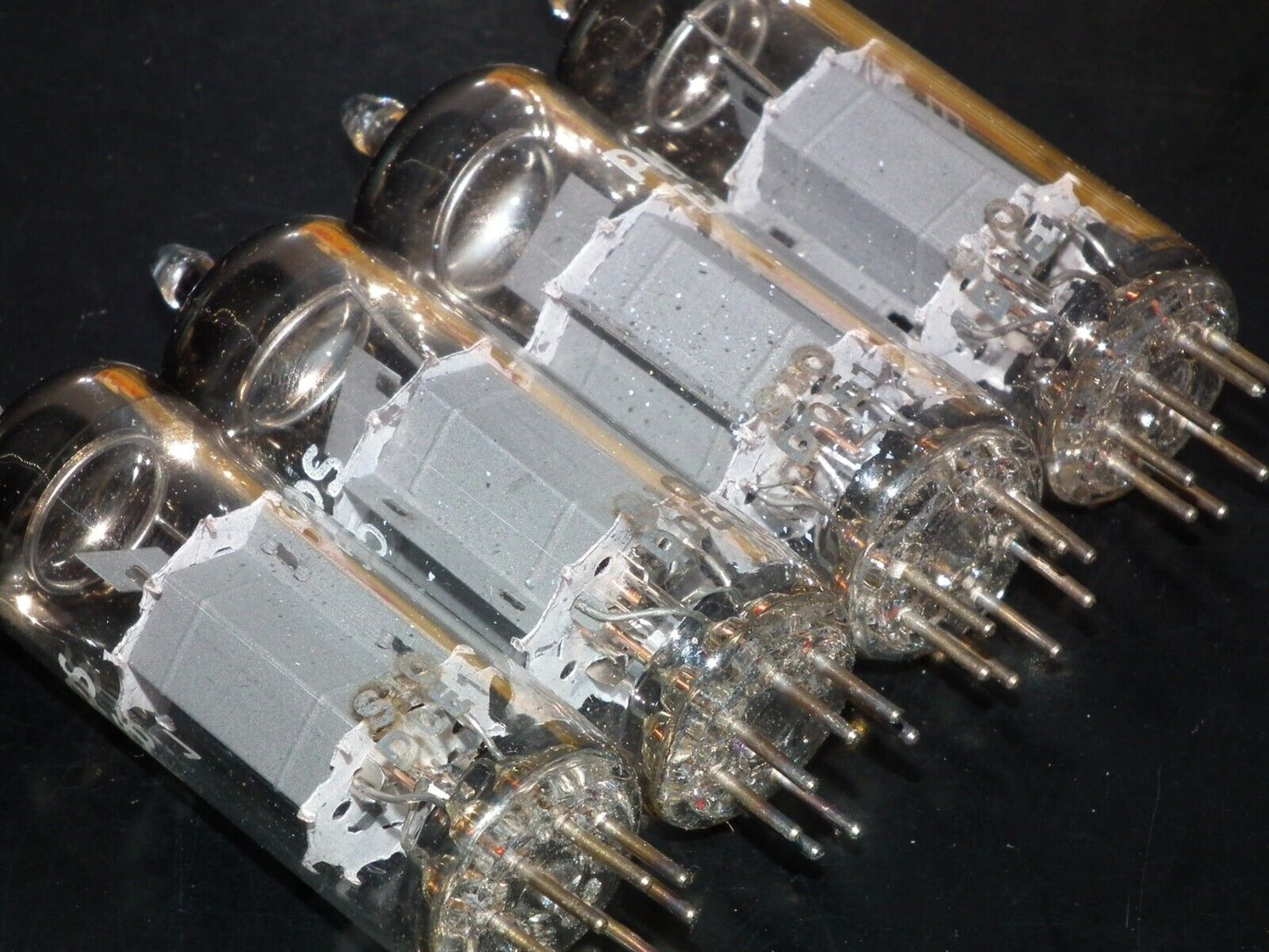 Platinum matched quad (4 tubes) EL95 6DL5 Valvo Hamburg rebranded Philips NOS